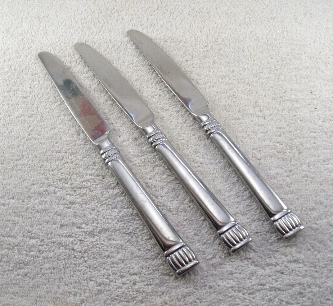 Tiara Frost Dinner knife Lot of 3  Cambridge Frosted Stainless Flatware China