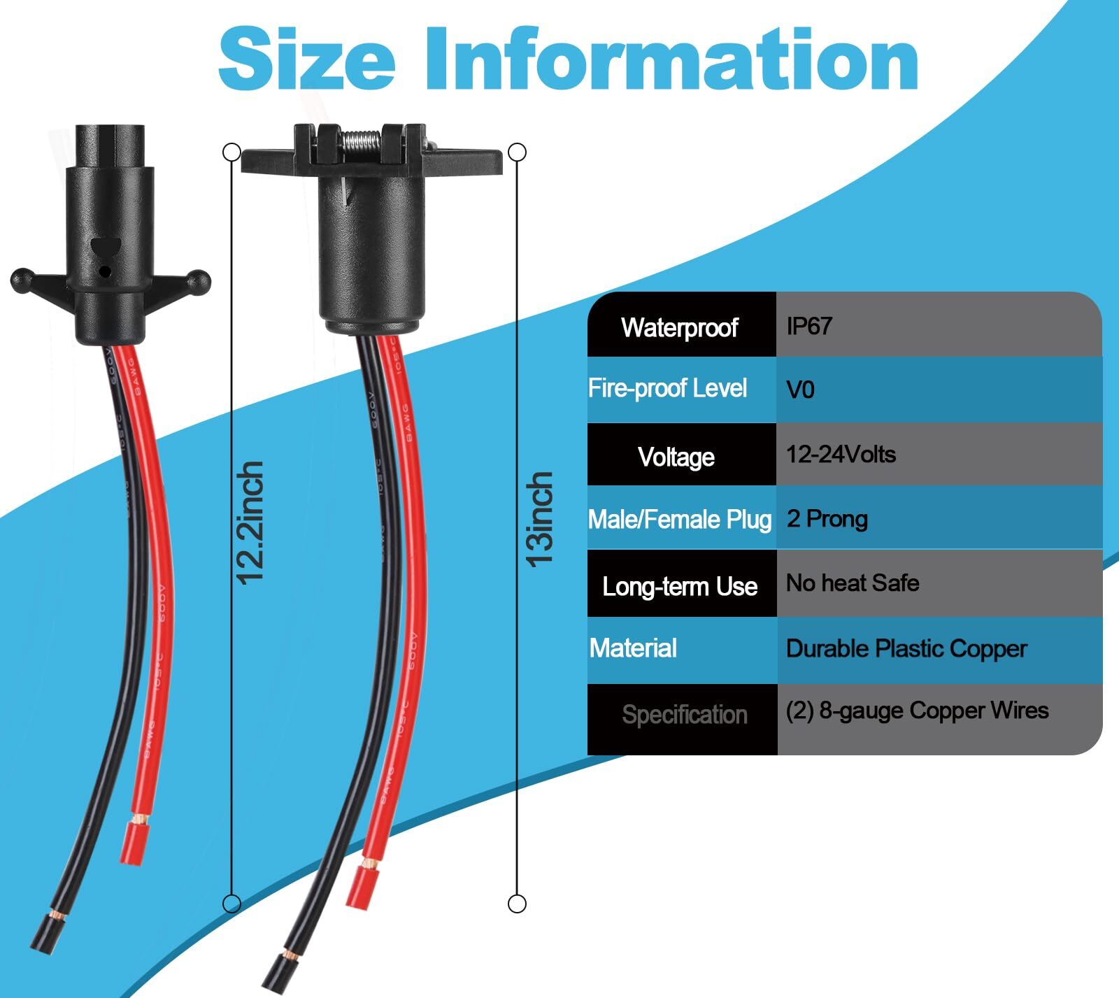 Trolling Motor Plug,Professional Waterproof Trolling Motor Plugs 12V-24V