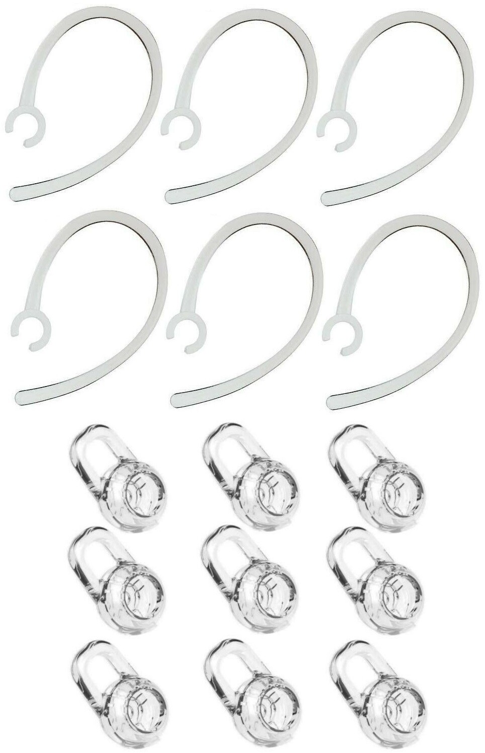 9 Earbud Gels & 6 Ear Hooks for Plantronics, Spare Replacement Set 15 PCS Small