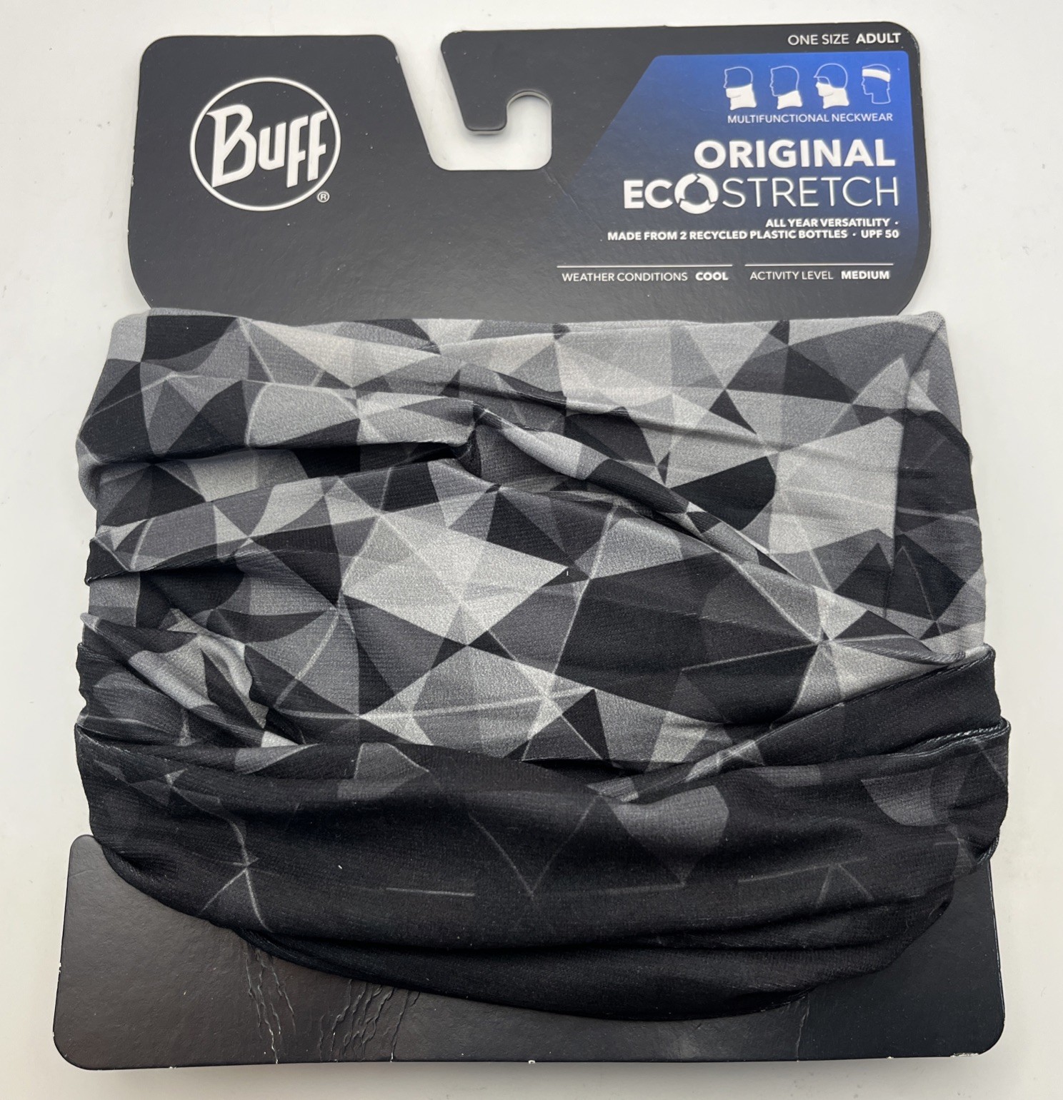 Buff - Original EcoStretch - Neckwear Adult Unisex Grey Black New With Tags