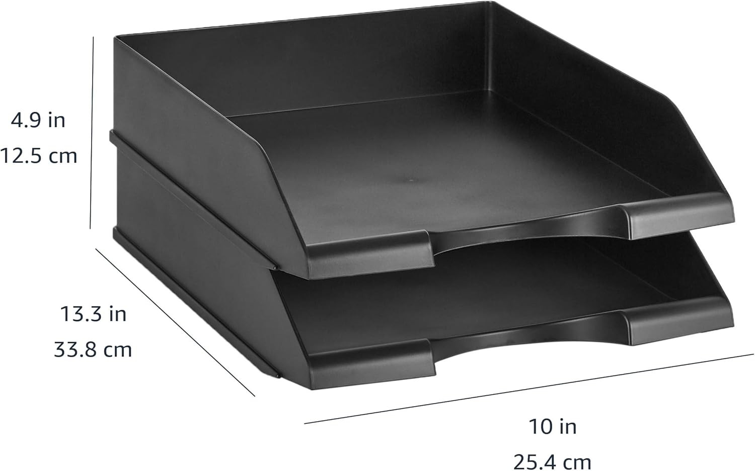 Amazon Basics Rectangular Stackable Desk Organizer Office Letter Tray, File Stor