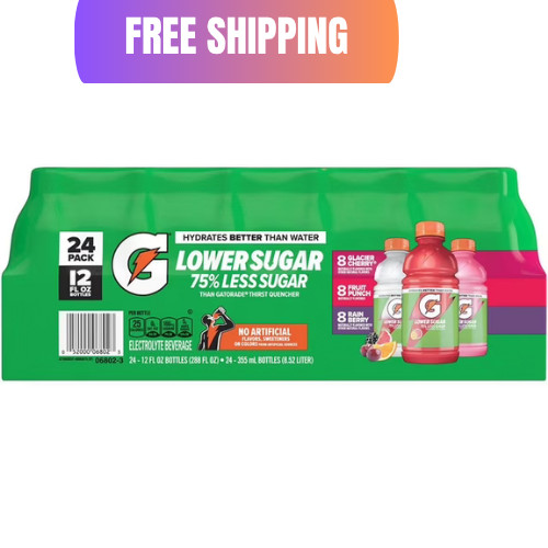 Gatorade Lower Sugar Electrolyte Drink Variety Pack 12oz Bottles 24 Pack Sports