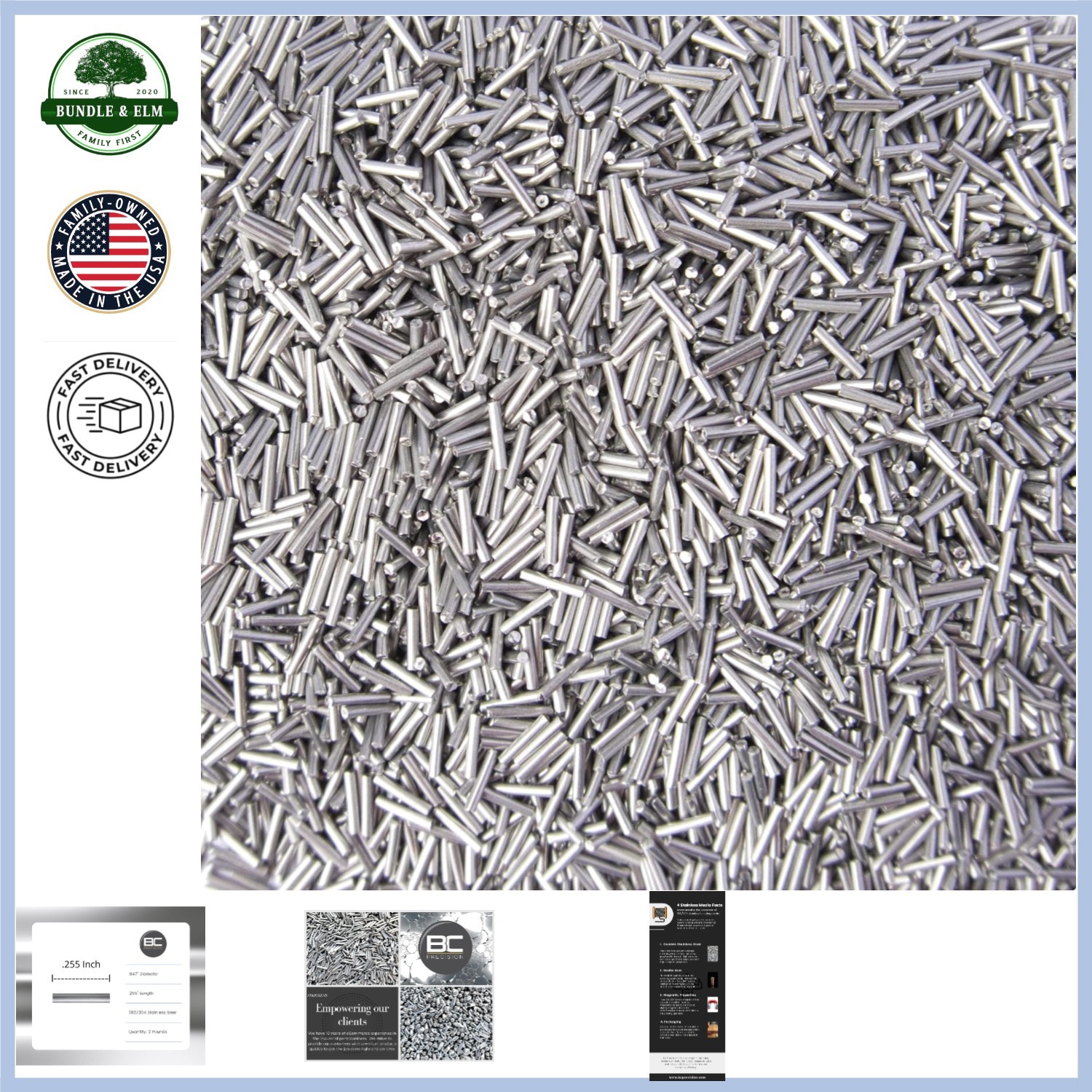 Durable Stainless Steel Tumbling Media Pins for Rotary and Magnetic Tumblers