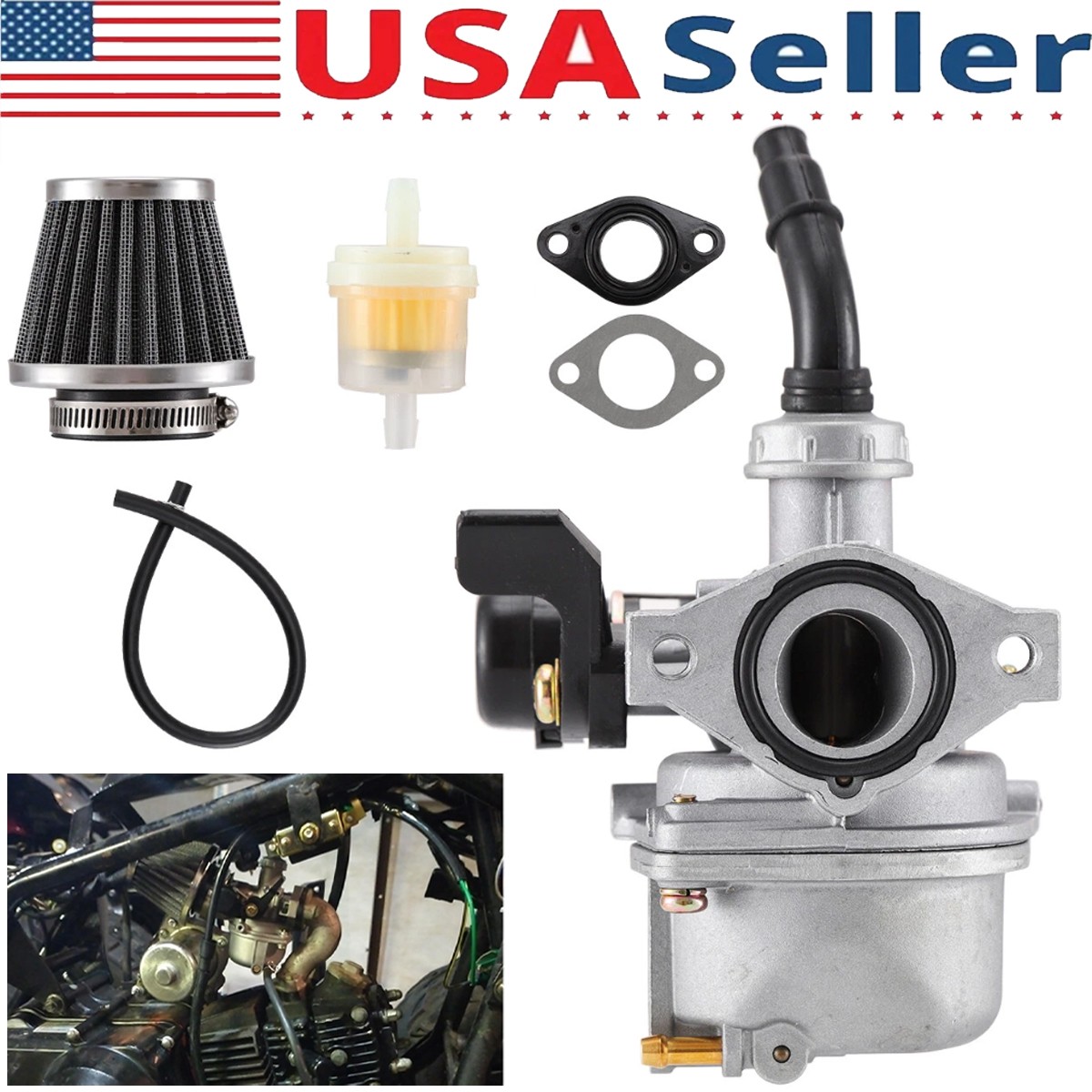 PZ19 Carburetor with 35mm Air Filter for TaoTao Baja 50cc 70cc 80cc 90cc 110cc