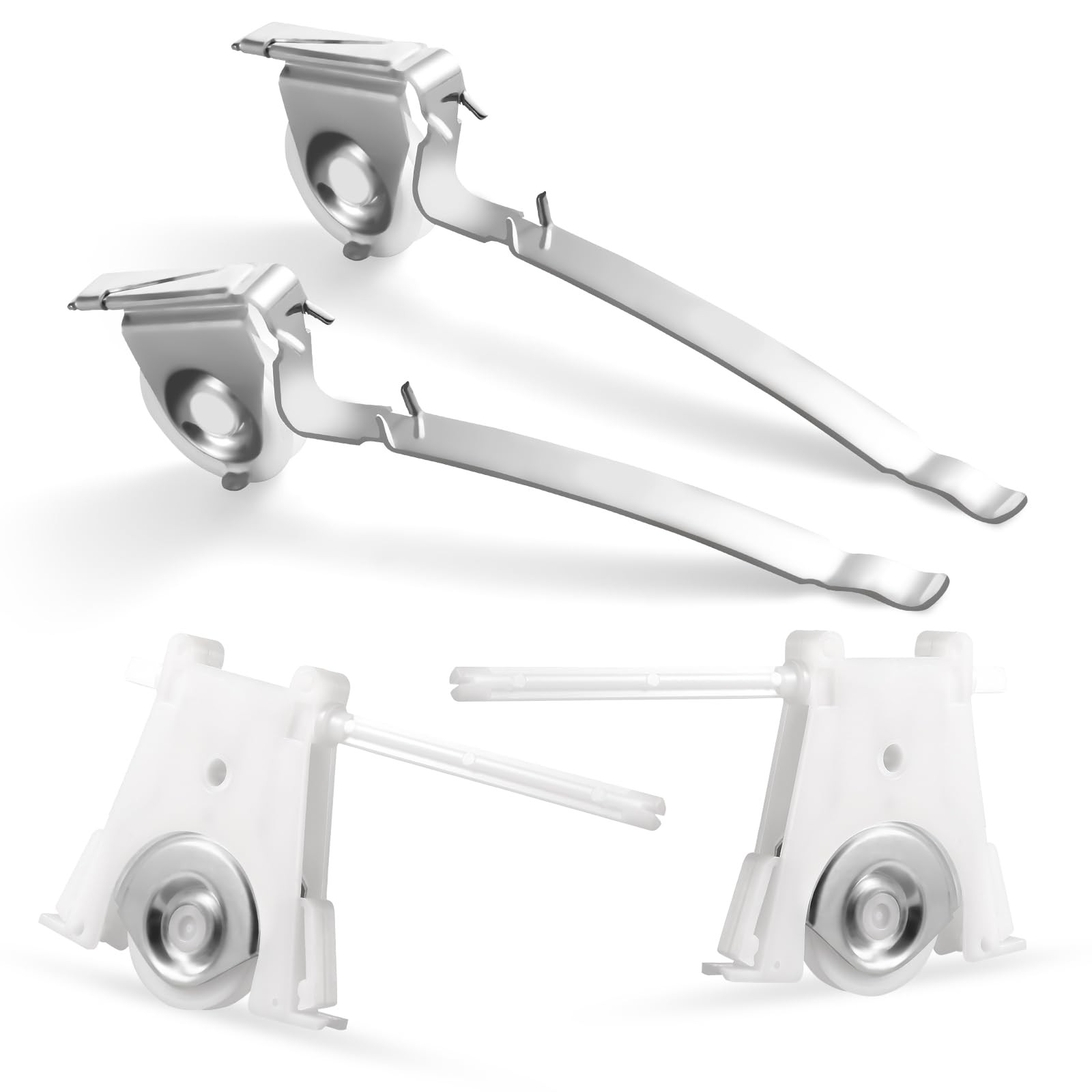 Sliding Screen Door Rollers Assembly for Upper 2 Pack＋Lower 2 Pack, White