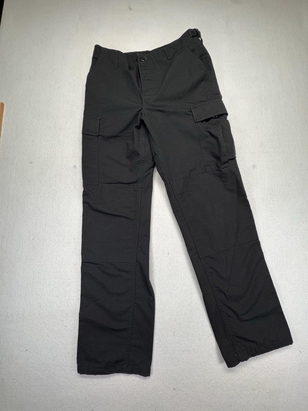 Propper Cargo Pants Black Ripstop Tactical 65%Poly 35%Cotton Button Fly Sm Reg
