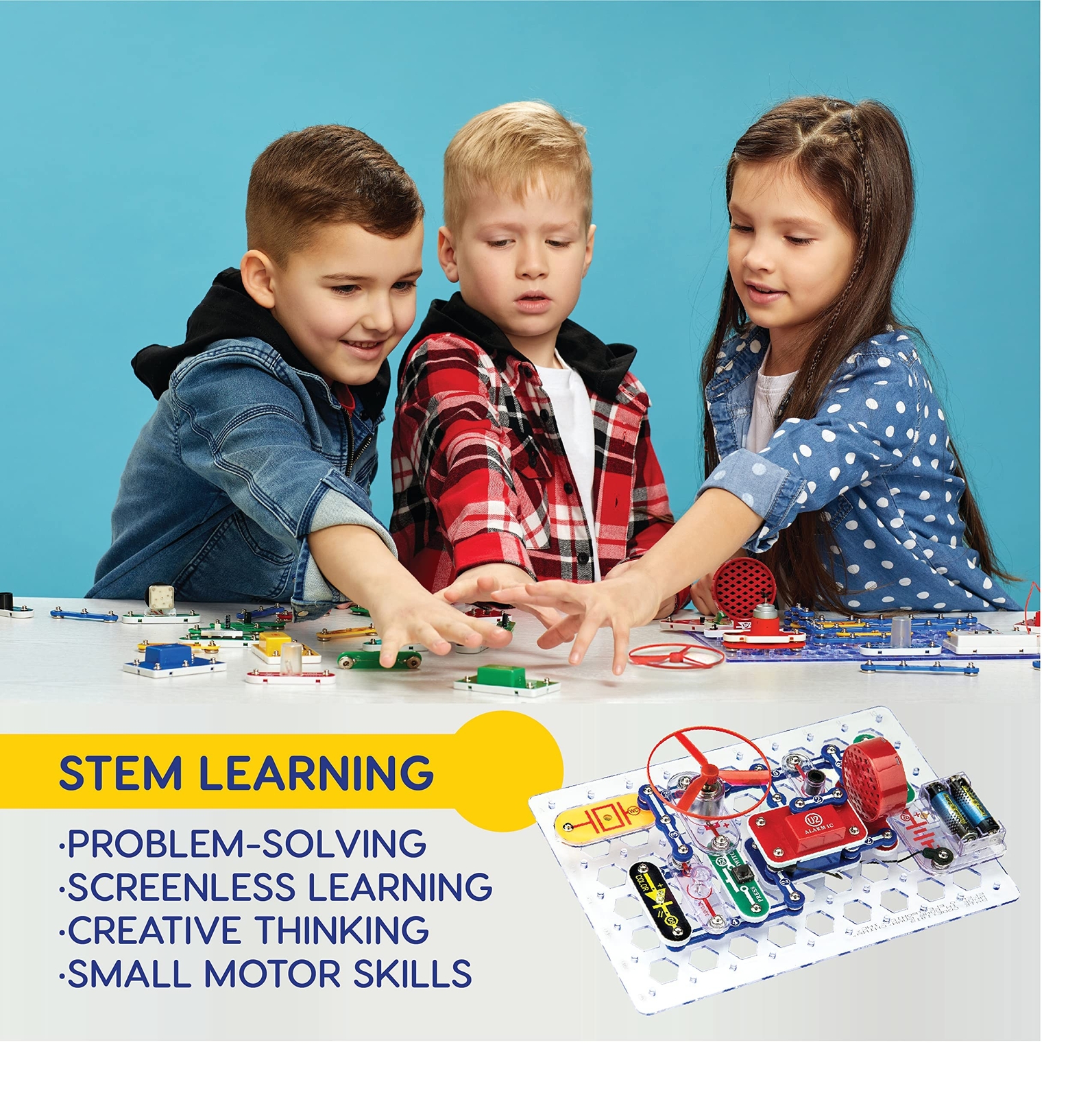 Snap Circuits Jr. SC-100 Electronics Exploration Kit, Over 100 Projects, Full...