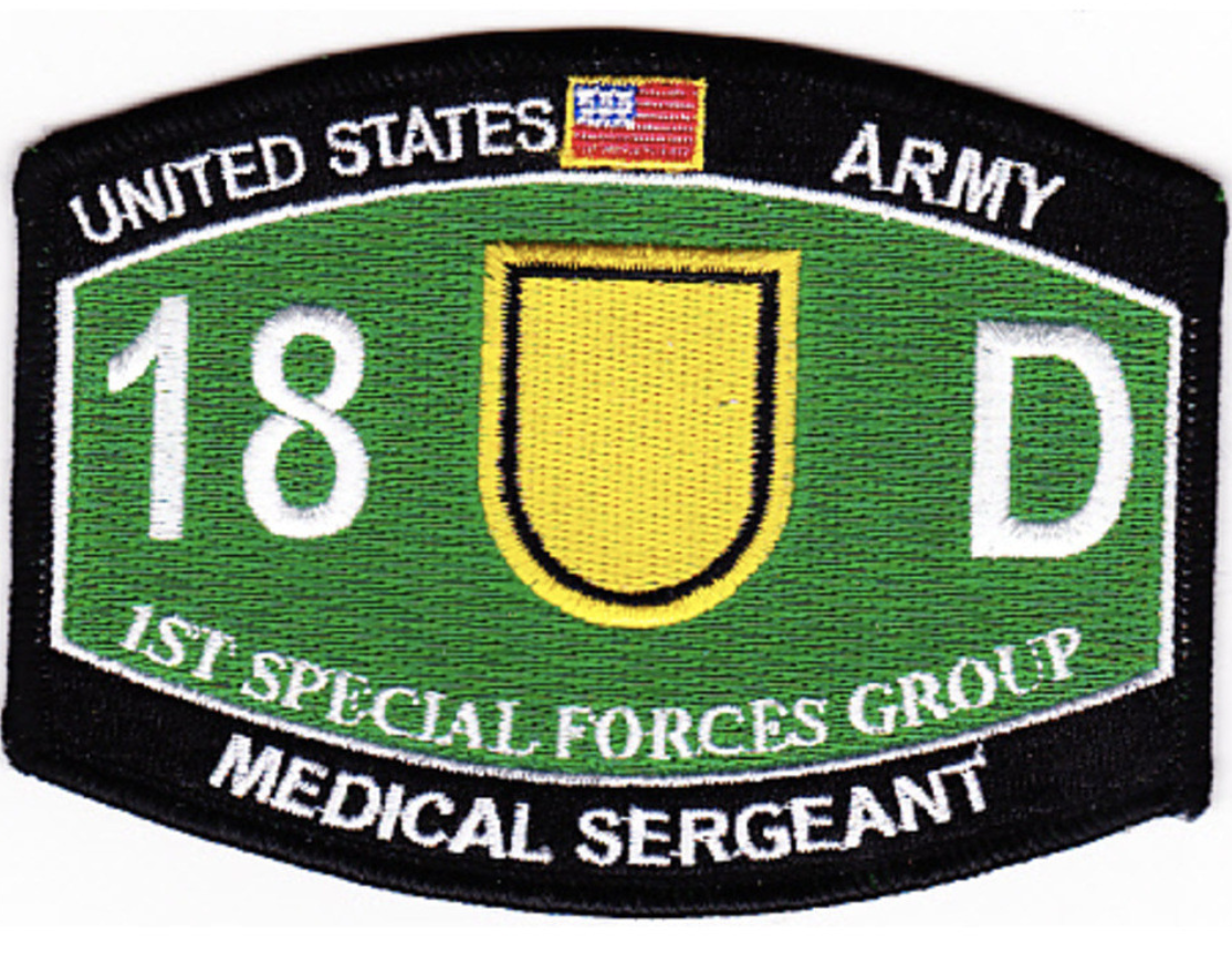 4.5" ARMY 1ST SPECIAL FORCES GORUP 18D MEDICAL SERGEANT EMBROIDERED PATCH