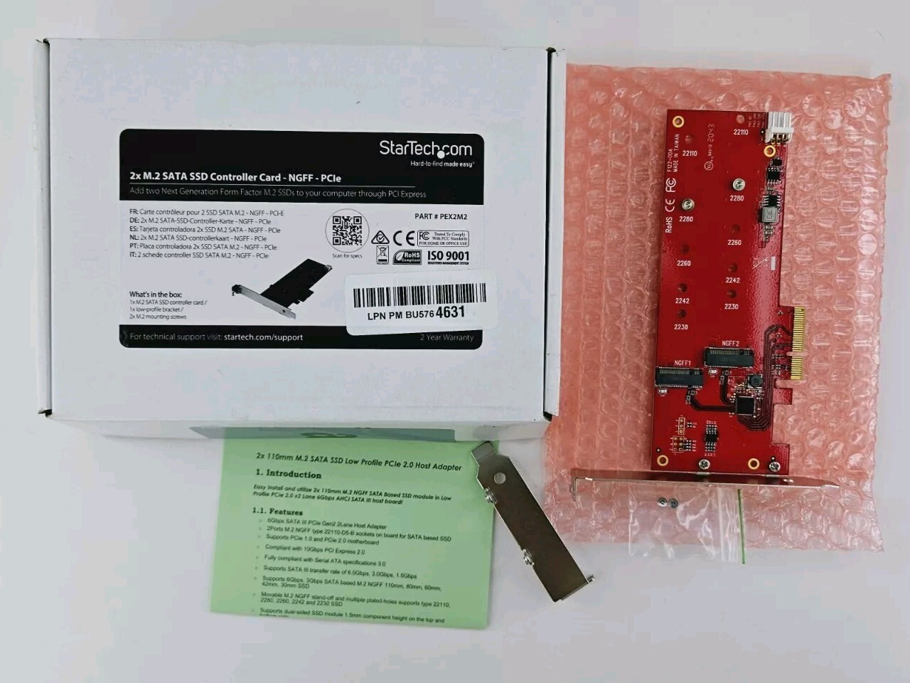 StarTech 2x M.2 NGFF SSD RAID Controller Card Plus 2x SATA III Ports