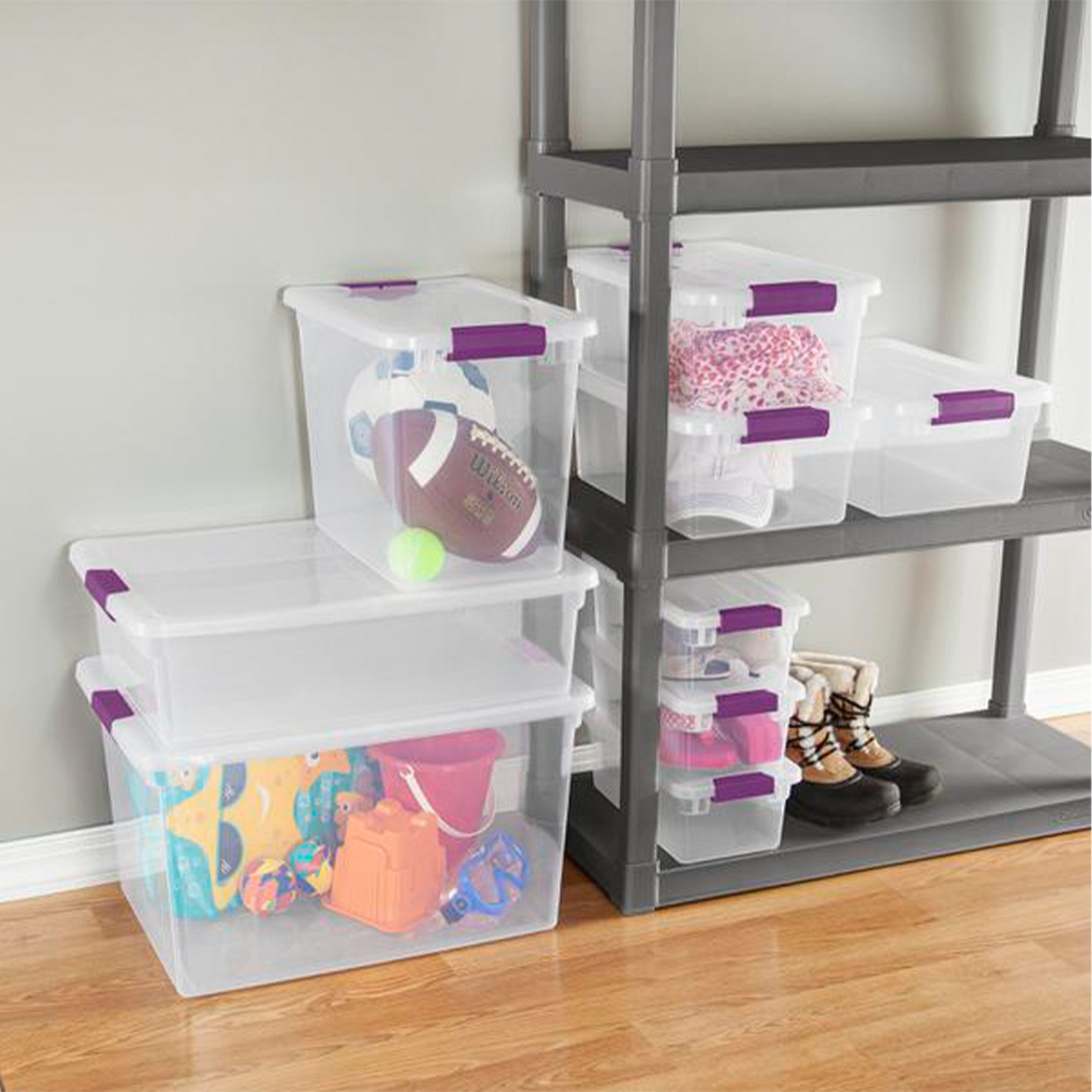 Sterilite 27 Quart ClearView Clear Plastic Stacking Storage Container (6 Pack)