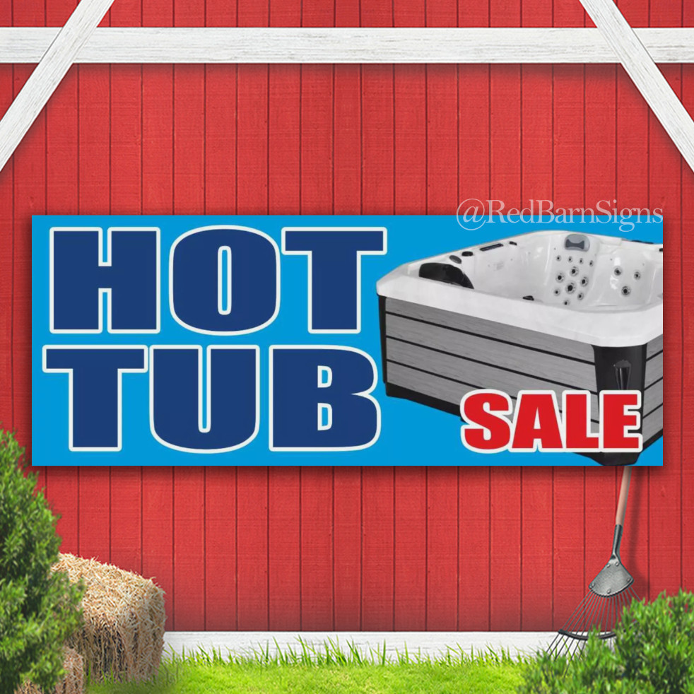 HOT TUB SALE Advertising Banner Vinyl Mesh Sign Sink plumbing mechanic service