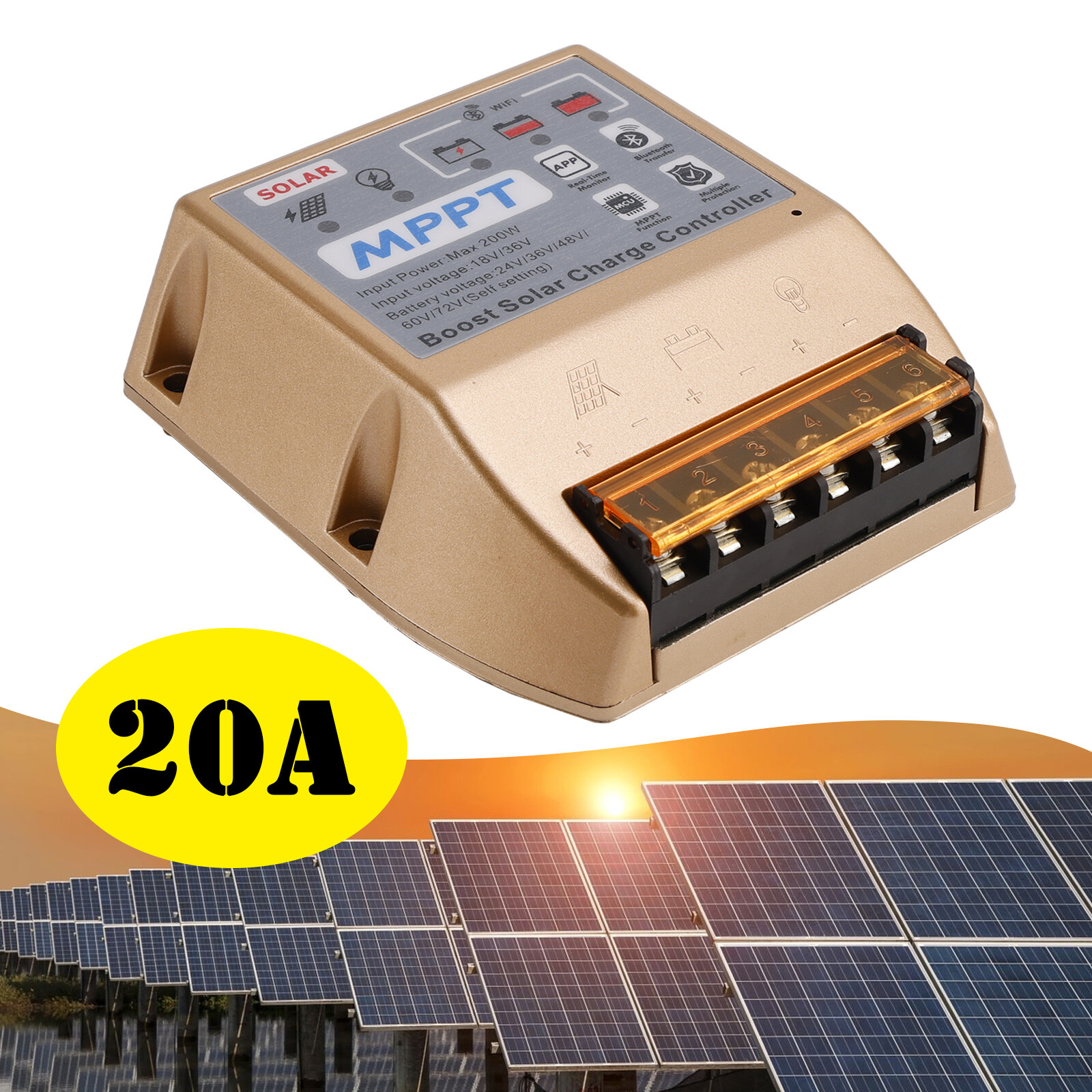 20Boost MPPT Solar Controller 24V36V48V60V72V Solar Electric Vehicle ChargingB9