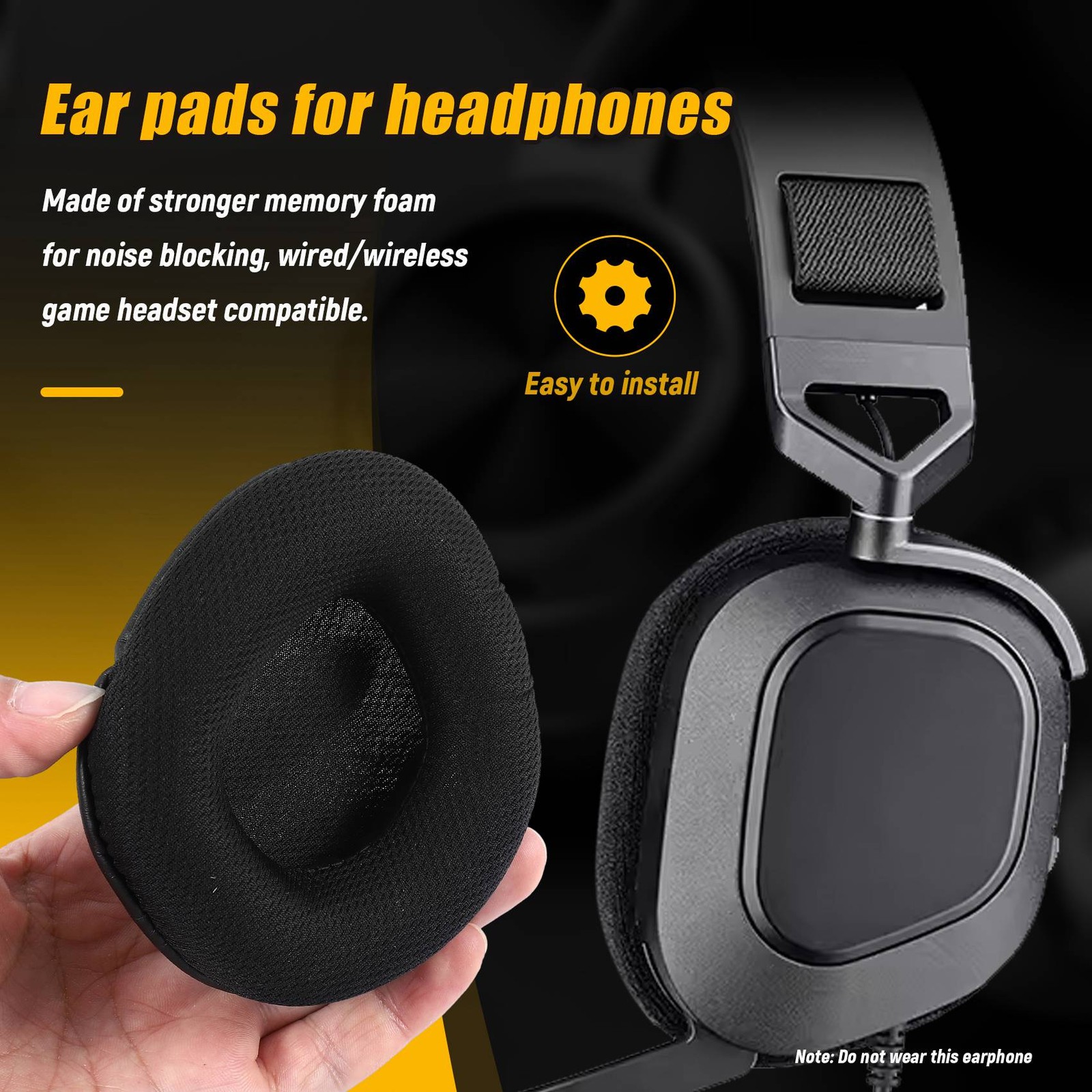 Ear Pads Ear Cushion Ear Cups Ear Covers Replacement for Void & Void PRO8687