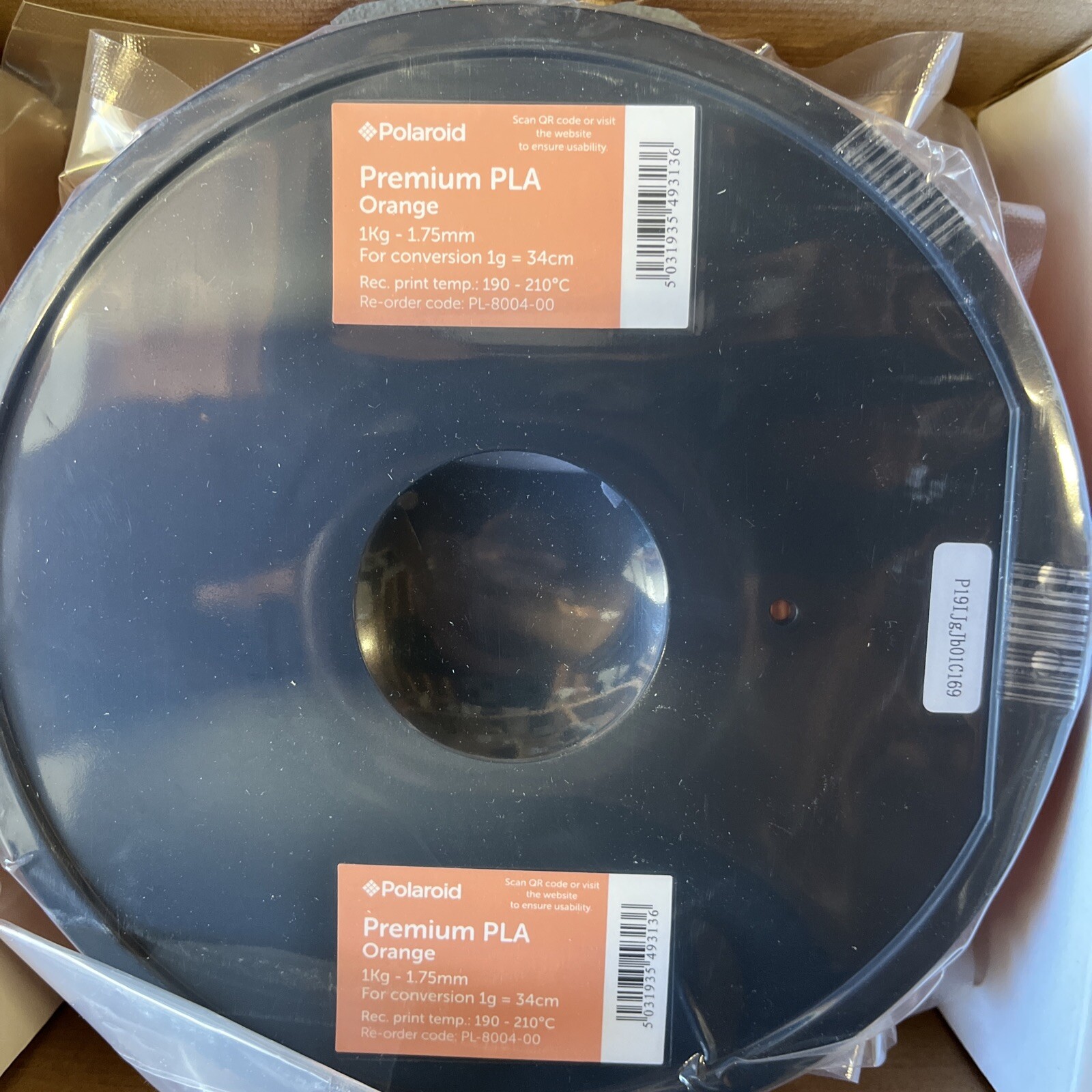 Polaroid 3D Printer Filament 1.75mm 1kg - Orange Premium PLA