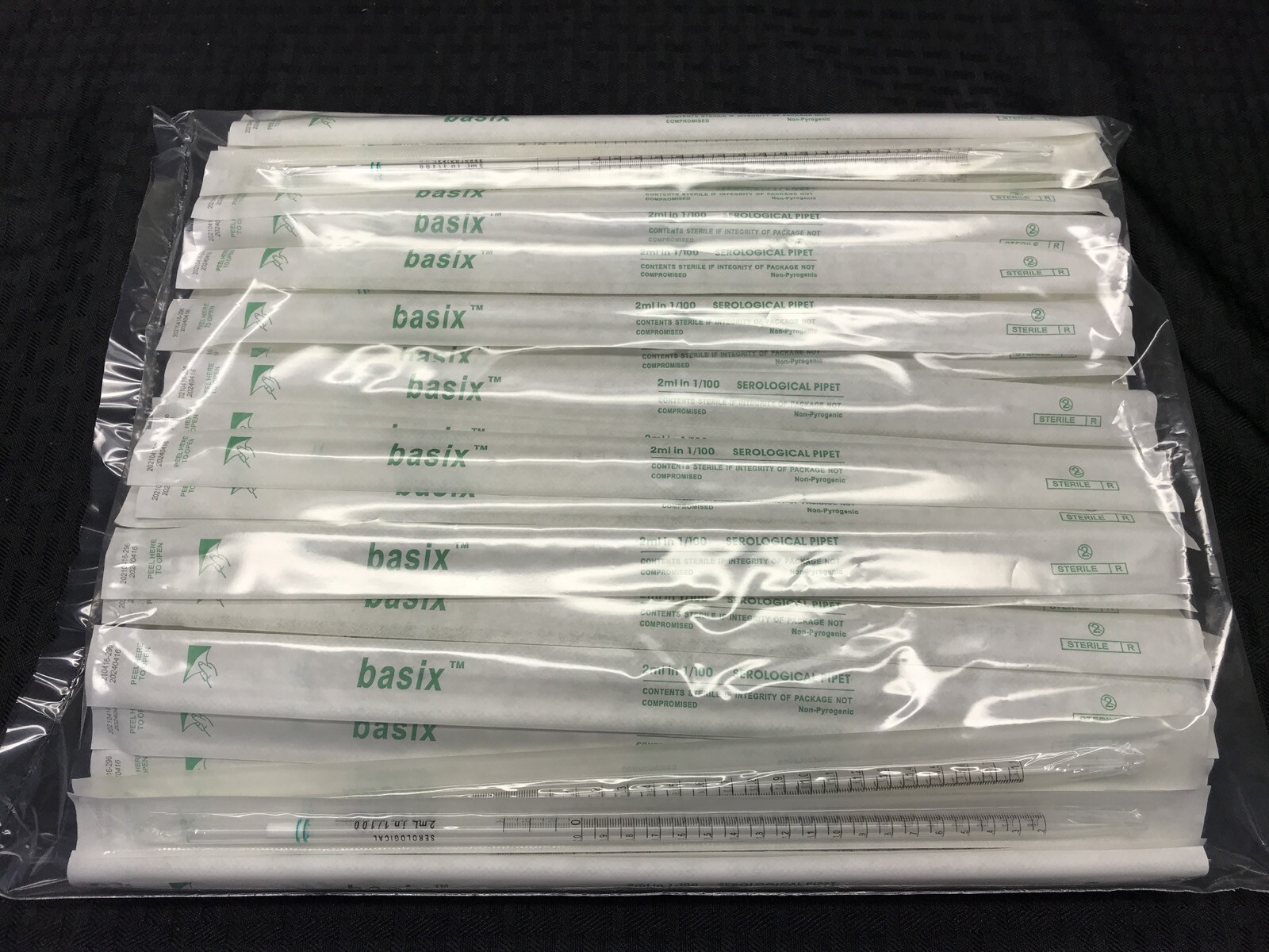 (115) FISHER BASIX 2mL in 1/100 PS Graduated Serological Pipets 14-955-232