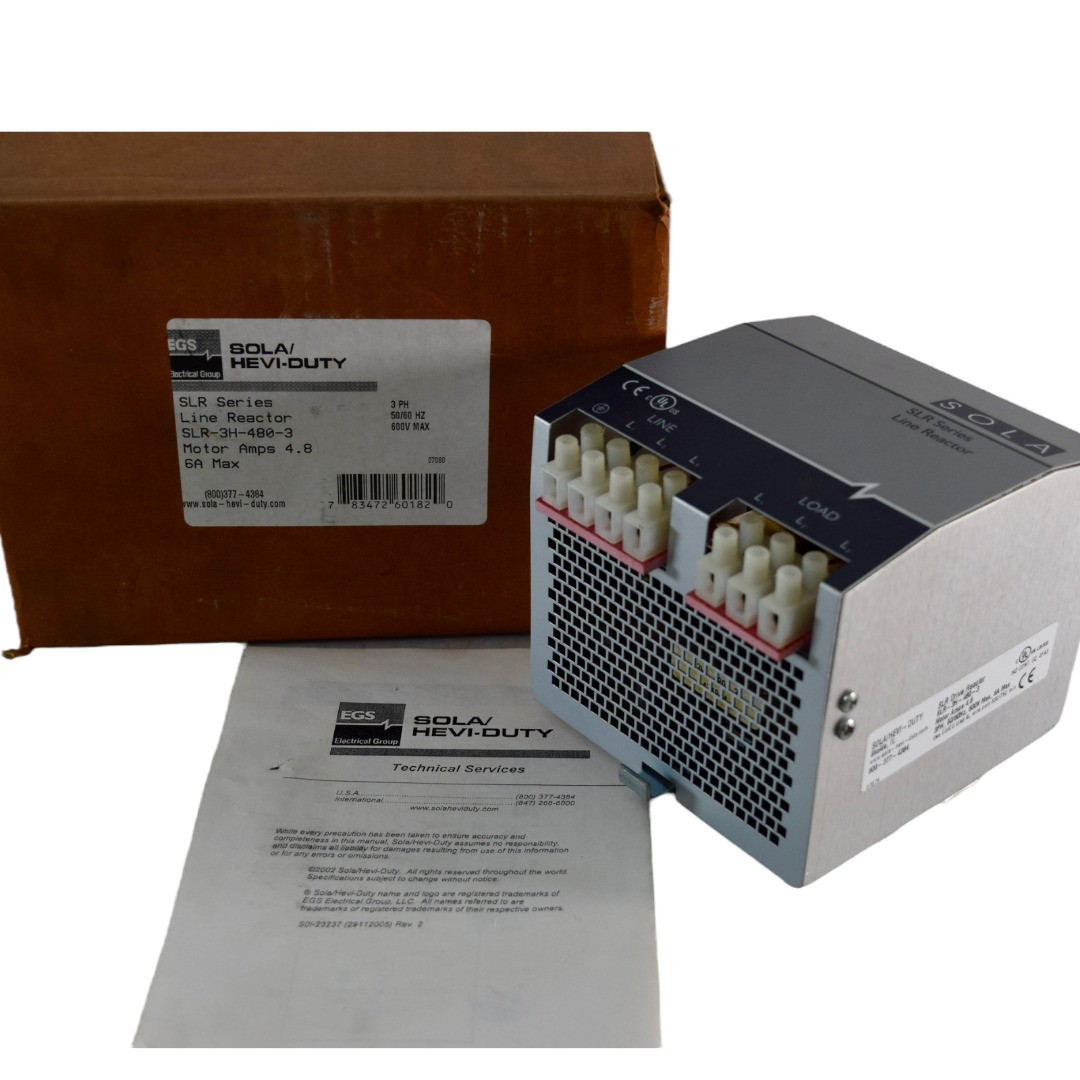 NEW EGS Electrical Group Sola Hevi-Duty SLR-3H-480-3 Line Reactor 4.8A 3HP 480VA