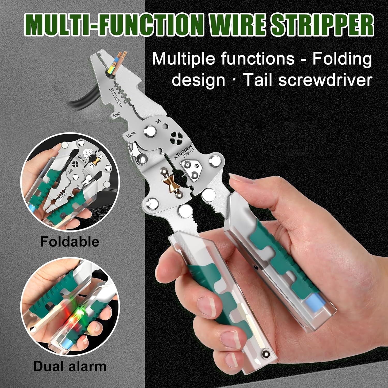 Voltage Tester Wire Stripper Insulated Handle Electrical Safety Rotated 180° US