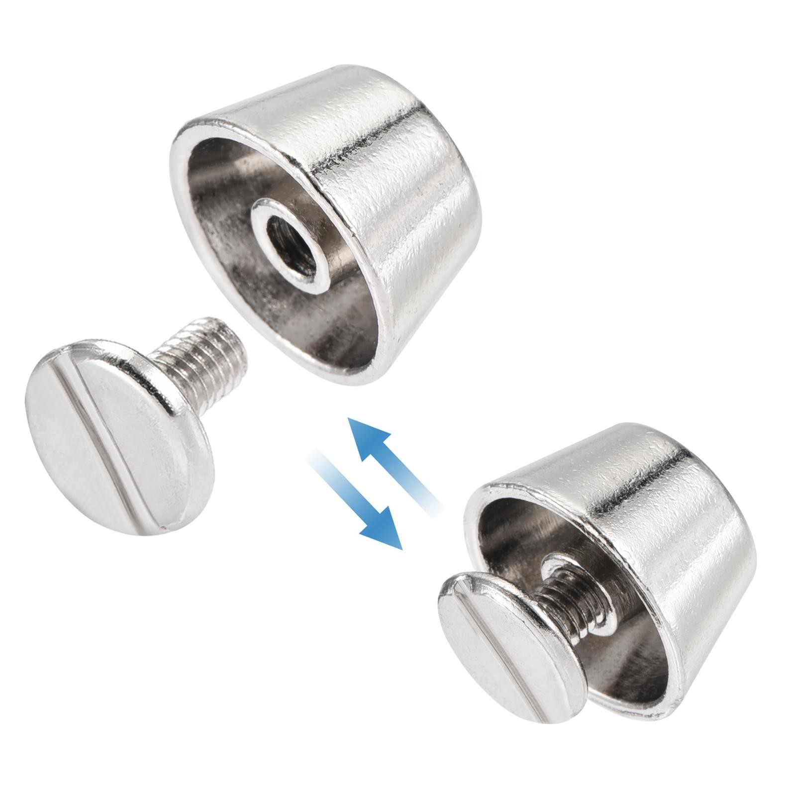 12x7mm Rivet Studs Screw Back Flat Cable Feet Stud Silver Tip 12pcs