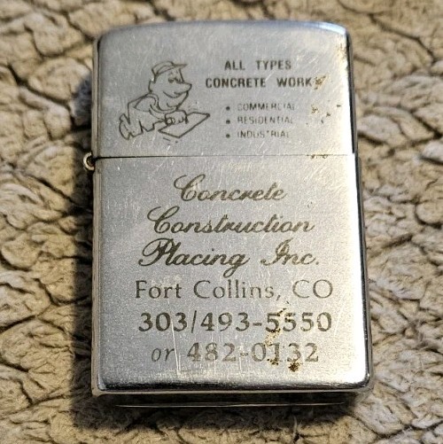 Ogawa Lighter "Concrete Construction Placing Inc." Silver