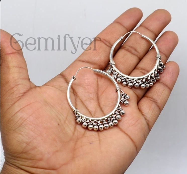 925 Sterling Silver Latest Hoop Women Earrings Black Friday Gift Jewelry