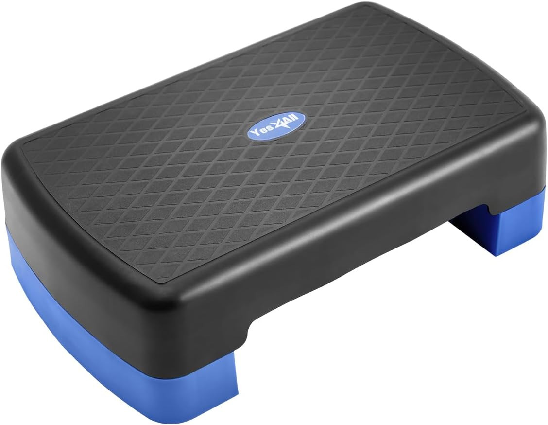 18.9" Aerobic Exercise Step Platform with 2 Risers, Adjustable Height W