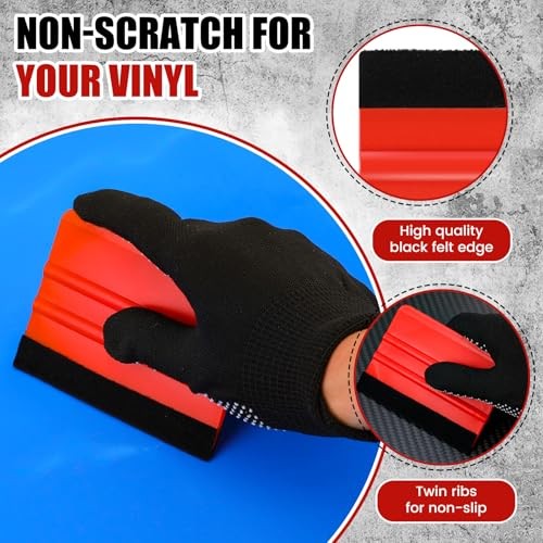 100 Pcs Squeegee for Vinyl Decal Tools 4 Inch Felt Edge Squeegee for Car