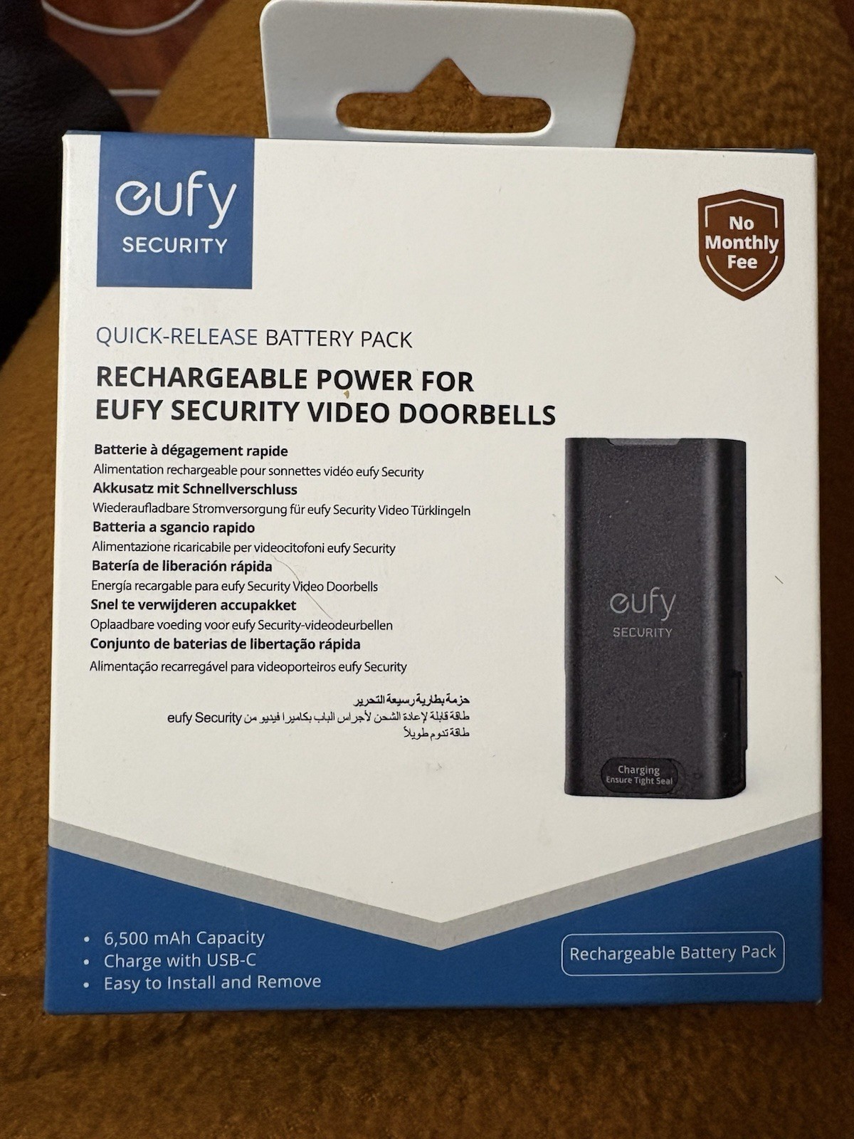 Eufy Rechargeable Power For Eufy Security Video Doorbell