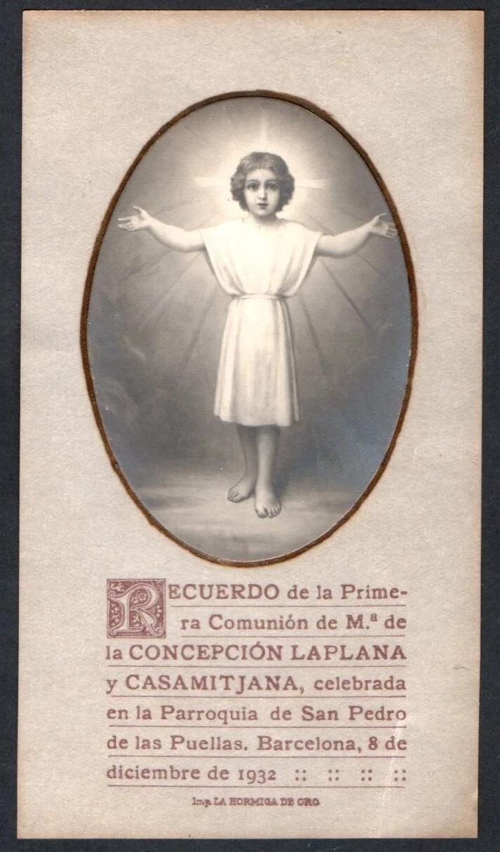 Holy card antique de Jesus Niño santino image pieuses estampa