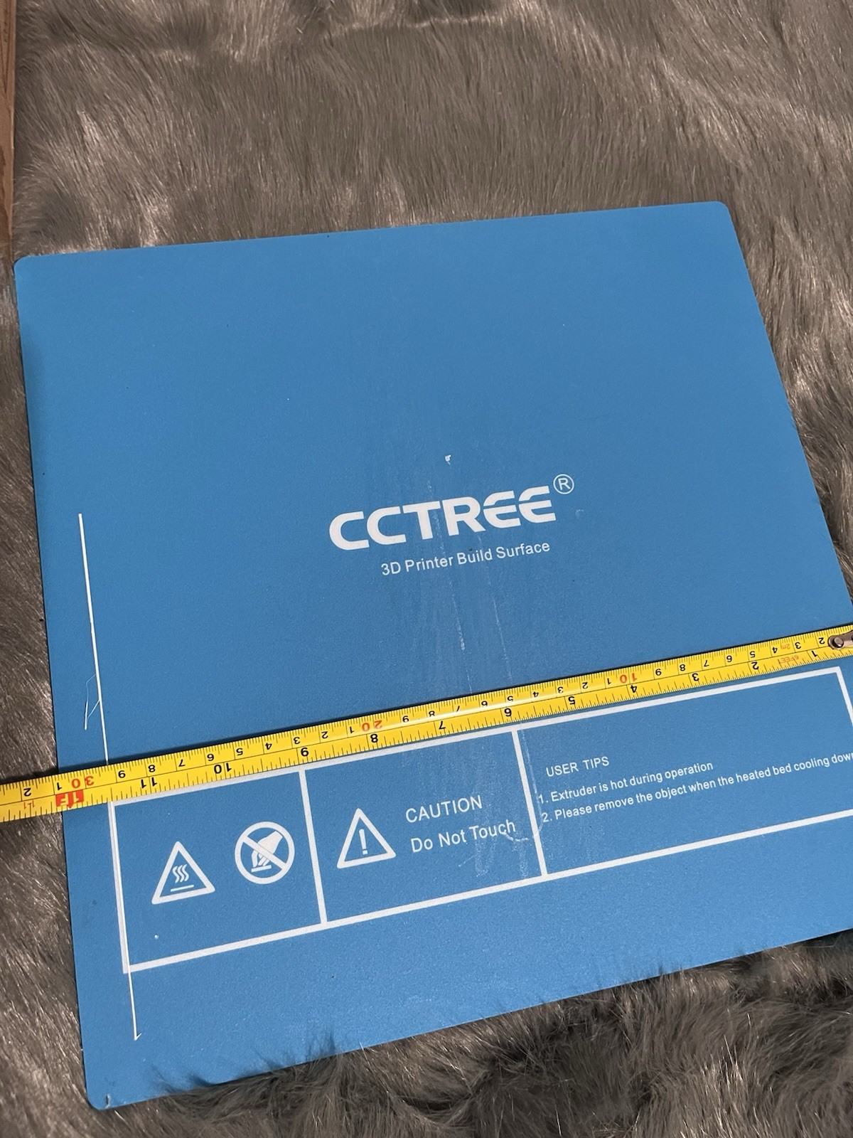 CCTREE 3D Printer Build Surface Blue 12x12x12 in Square Platform Sheet Blue