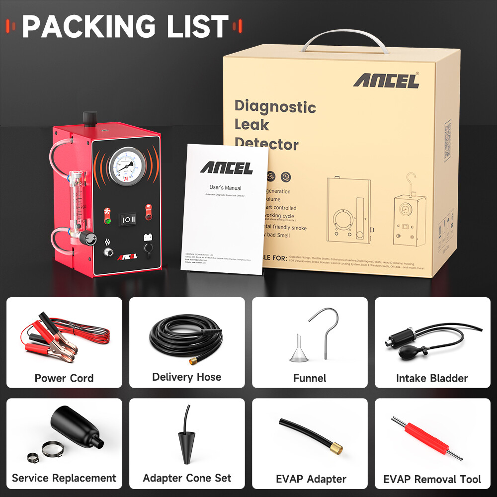 Automotive Pipe Leak Detector EVAP Smoke Machine Tester Kit Build-in Air Pump
