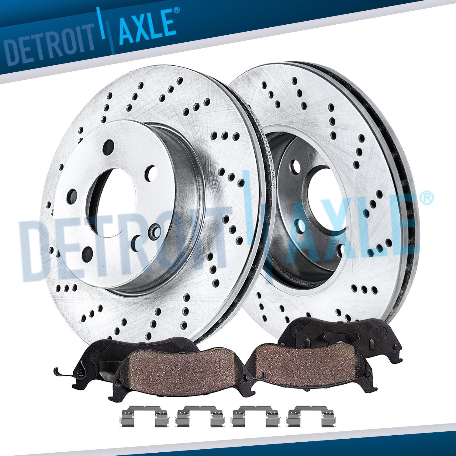 11.62'' Front Drilled Brake Rotors Brake Pads for Mercedes-Benz C250 C300 SLK250