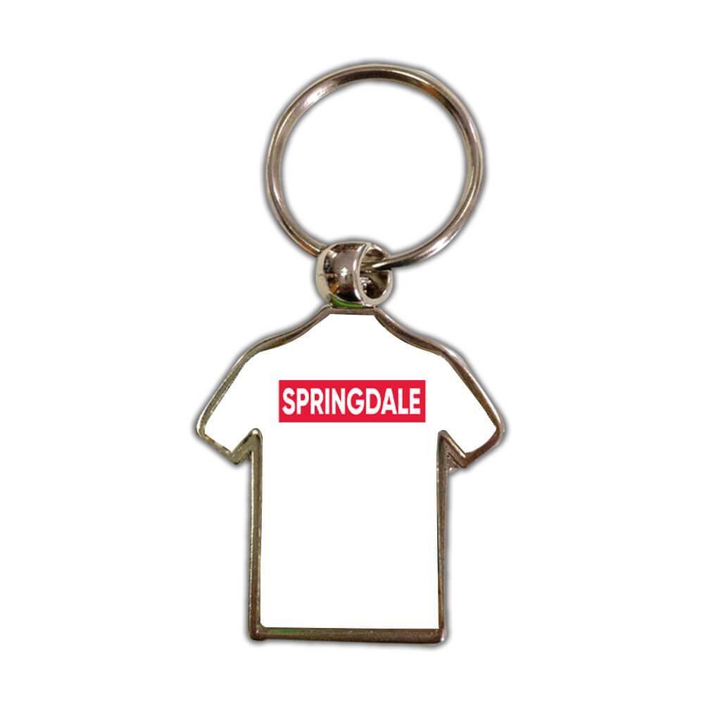 Springdale Arkansas : Gift Shirt Keychain Red Stripe