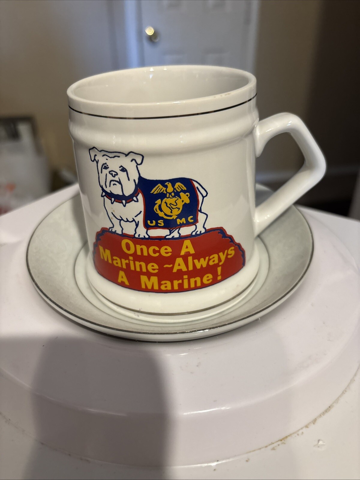 Once A Marine-always A Marine! Gold Trimmed Coffee Mug 10oz