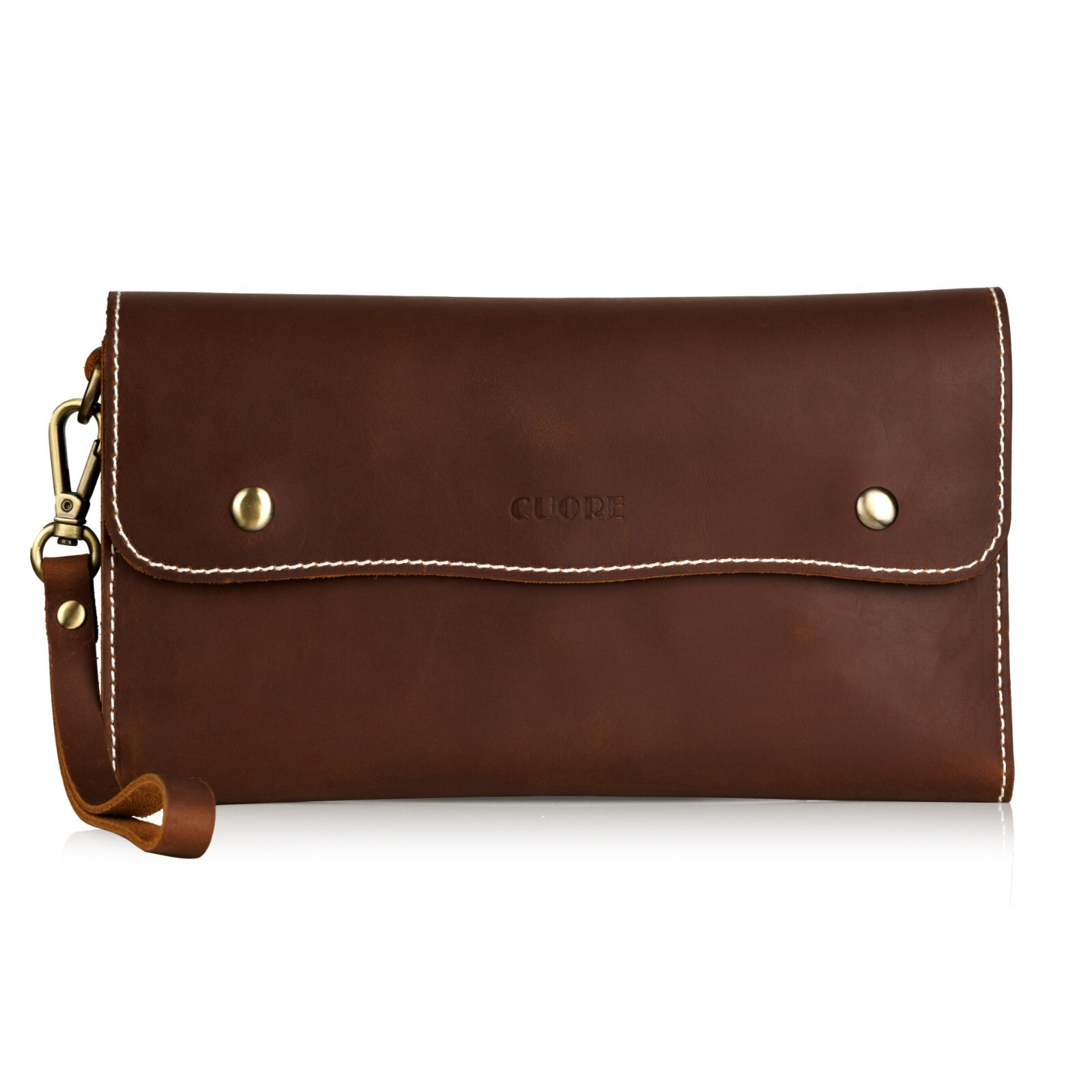 HAIRMAM CUORE BROWN Professional Hairdresser Scissors Bag Cowhide Leather Case