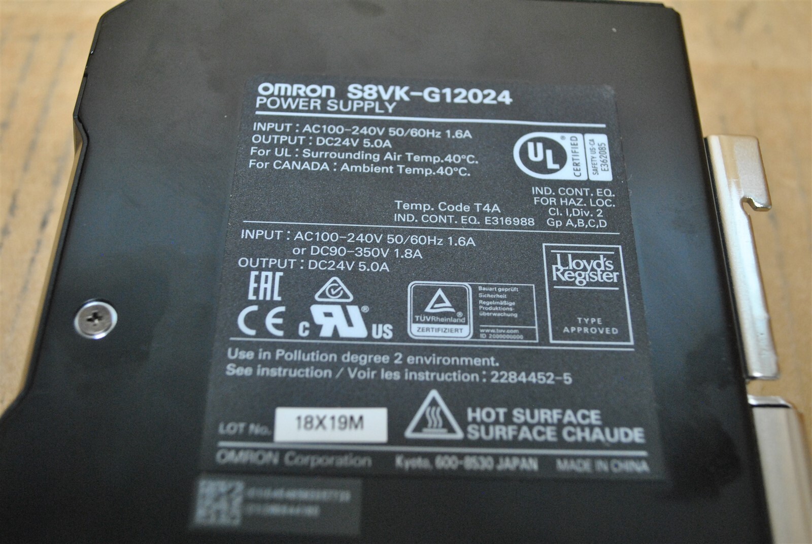 Omron Power Supply Part No. S8VK-G12024