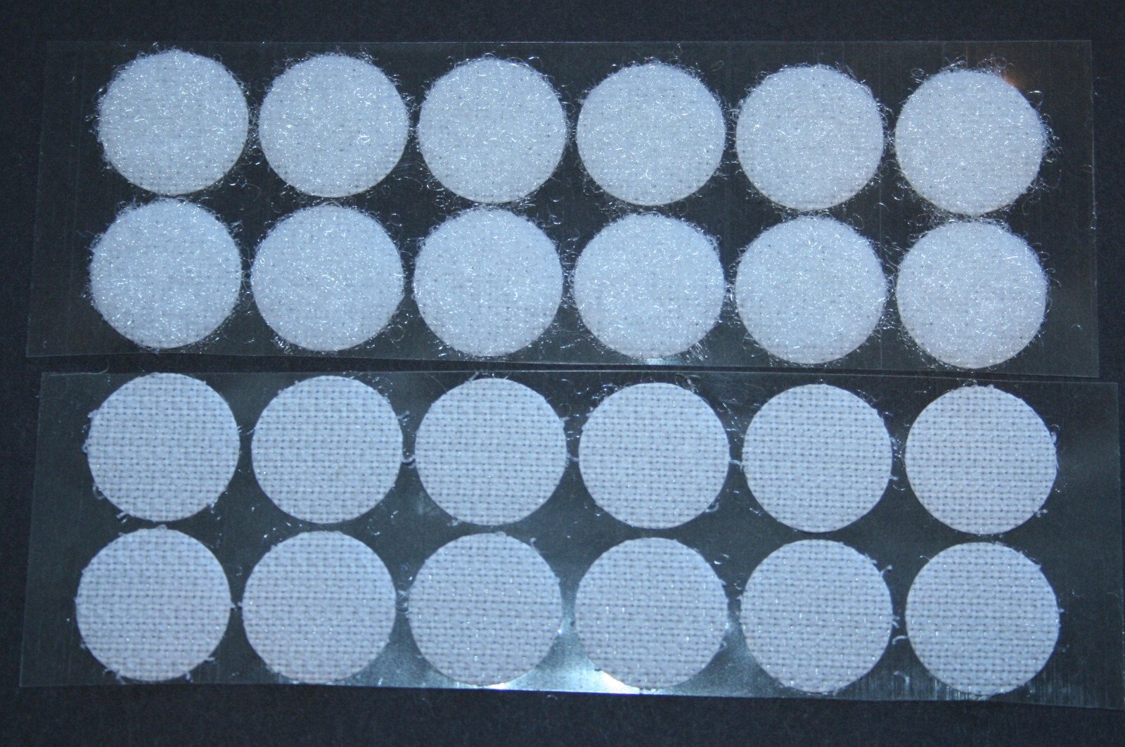 Hook & Loop Self Adhesive Coins Dots Circles 1/2 .5" 12 Sets White and NEW