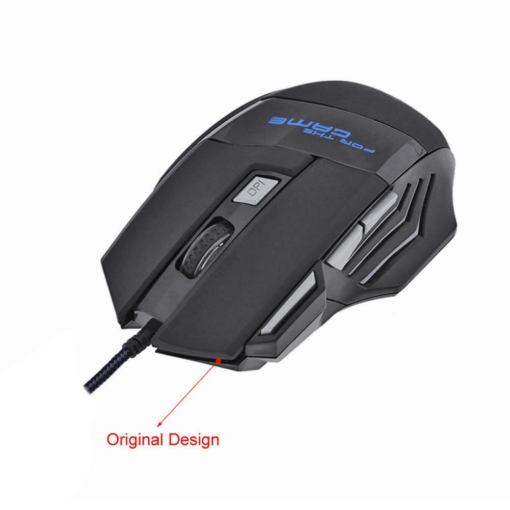 5500DPI LED Optical USB Wired Gaming Mouse 7 Buttons Gamer Computer Mice Black