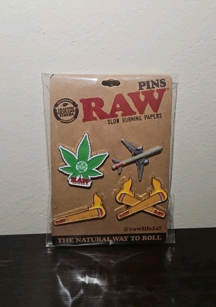 Raw Slow Burning Papers Collectors Hat Shirt Bag Pins 4 Total