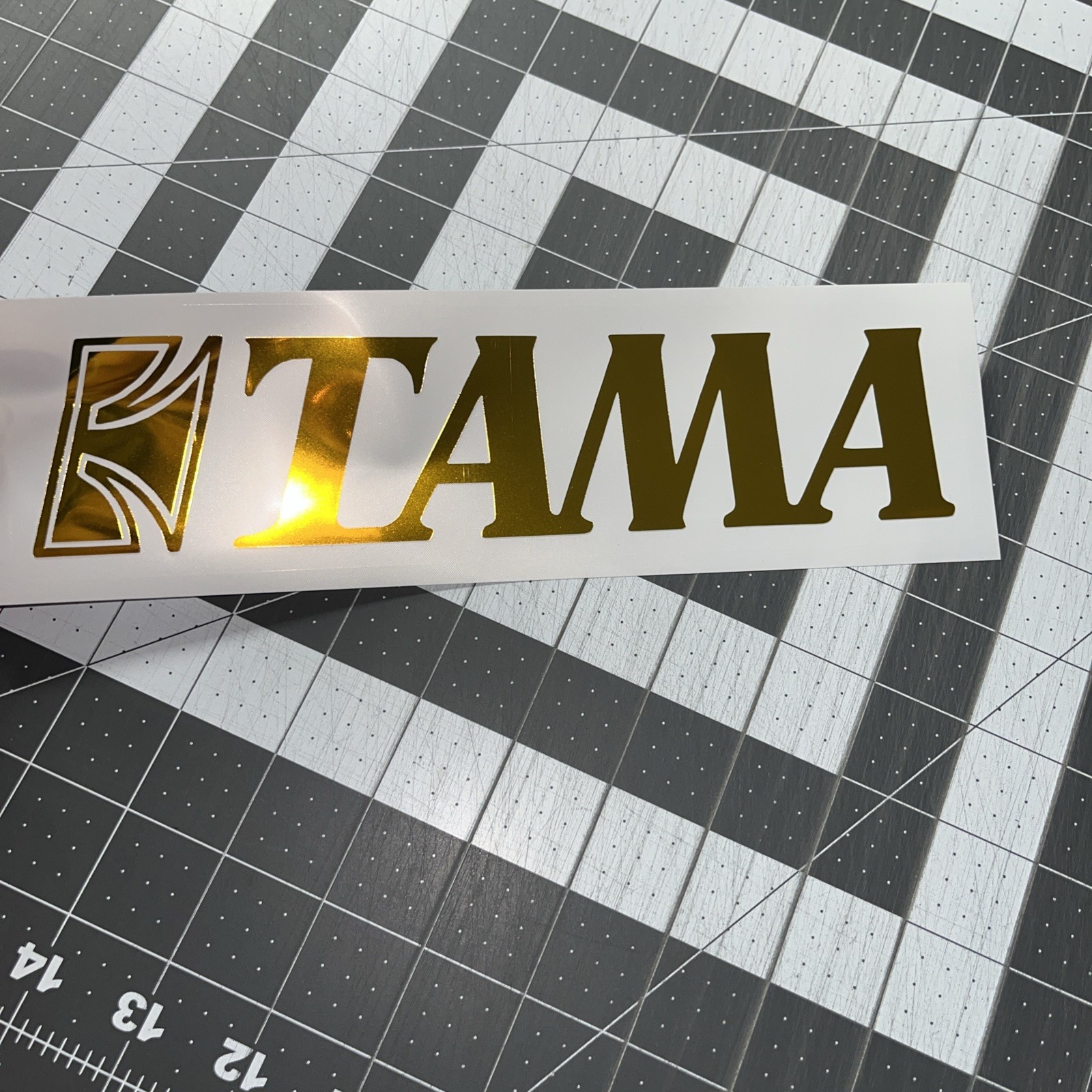 Tama Drum🥁Head Decal Logo 9" X 2" Gold Chrome Quality Vinyl Ultra Shiny 🇺🇸