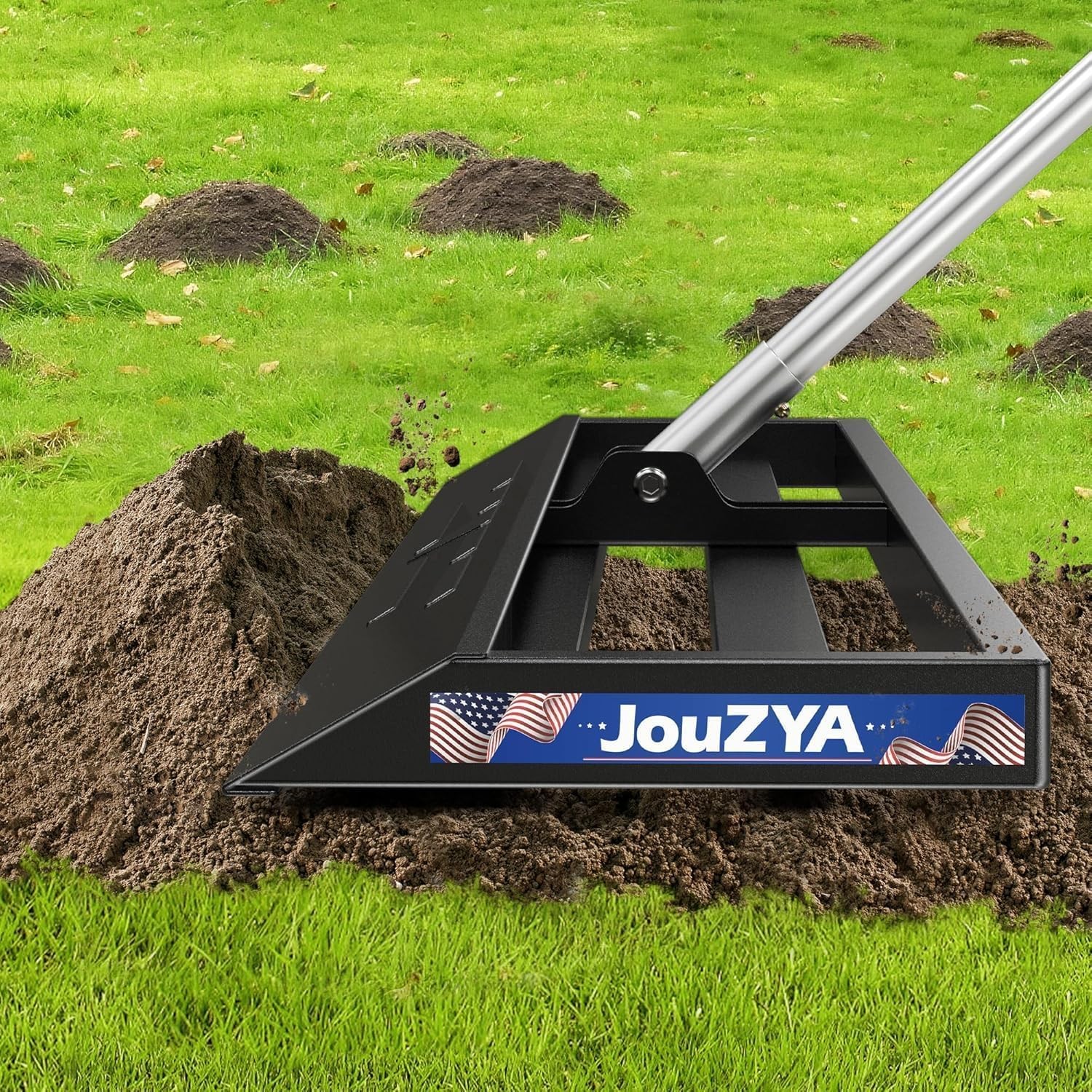 Lawn Leveling Rake 45"x10", Yard Leveling Rake with Stainless Steel, Yard Lev...