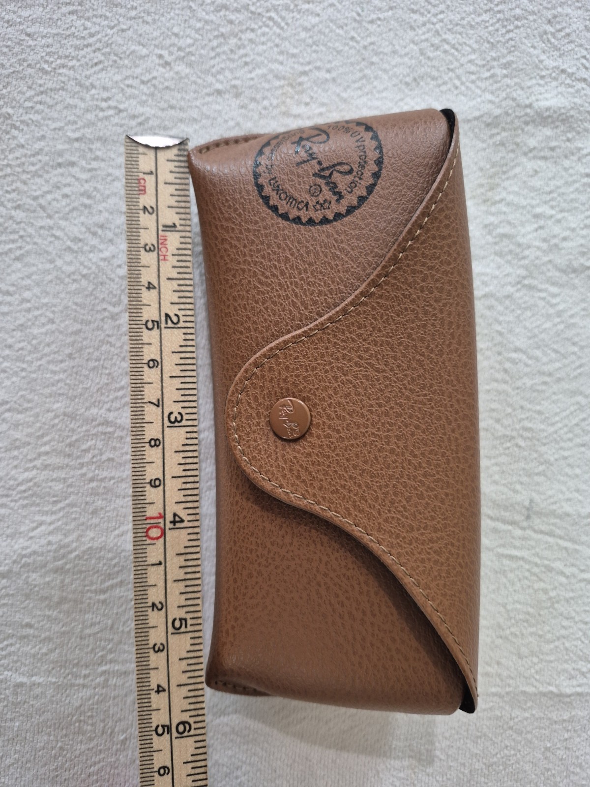 RayBan Faux Leather Sunglass Case Brown