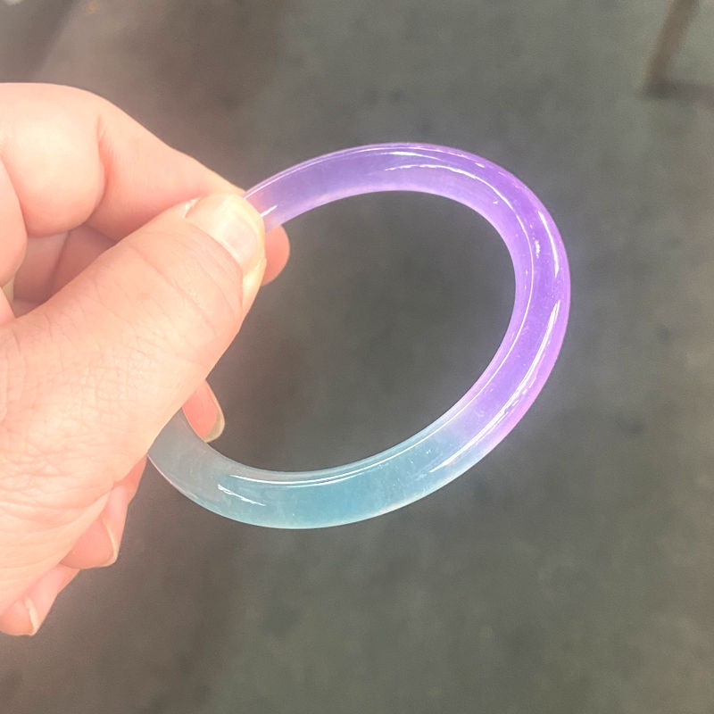 Certified 53.-64mm %100 Natural jade Oil purple jade Bangle Bracelet