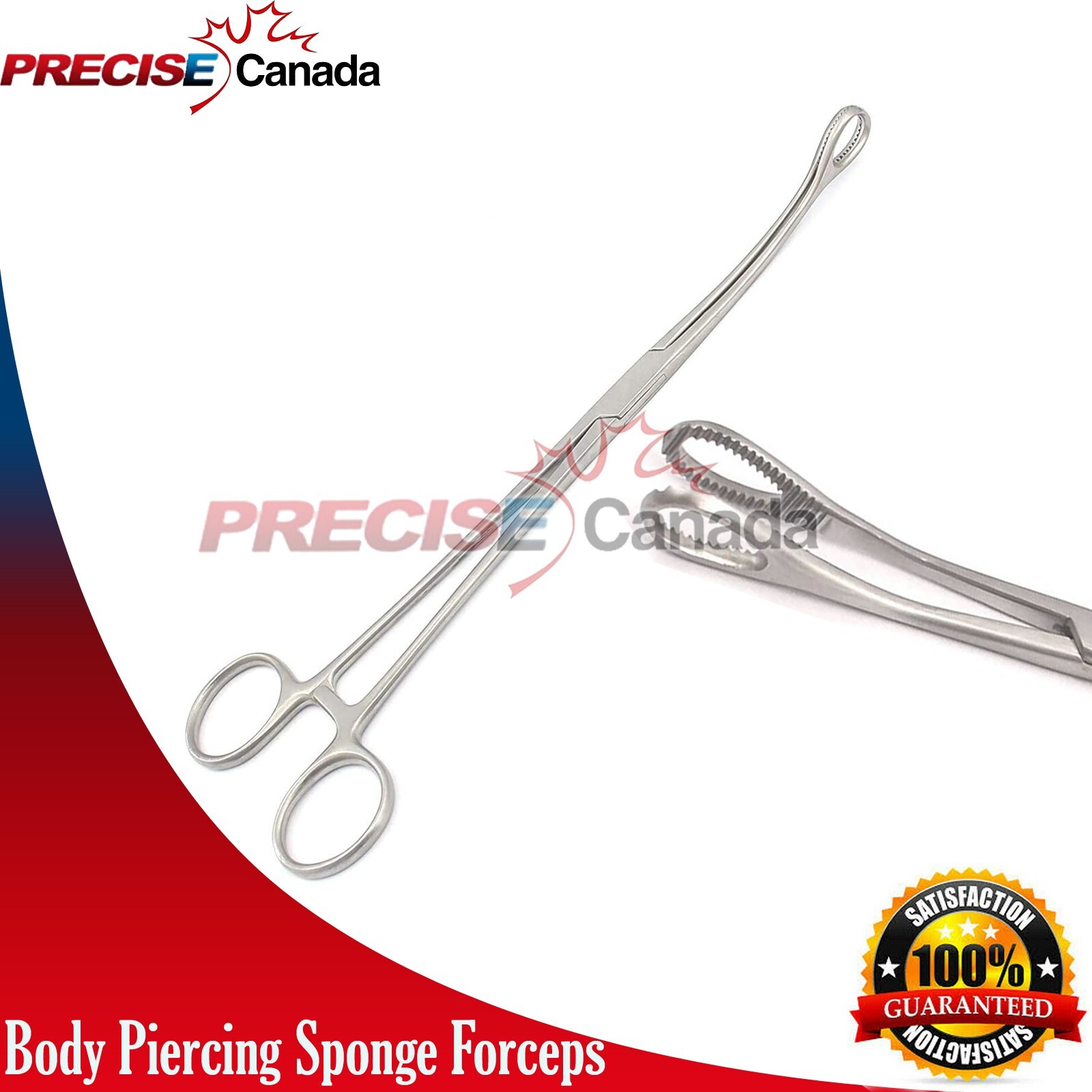 7" BODY PIERCING, Hemostat Forceps Surgical SPONGE CLAMP  Surgical Forceps