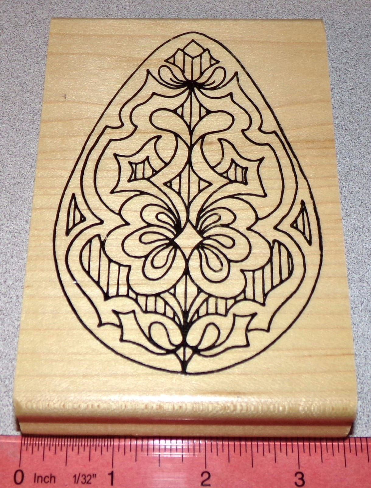 Easter Egg Rubber Stamp Egg Medallion Holly Berry House #1533 Unique Design