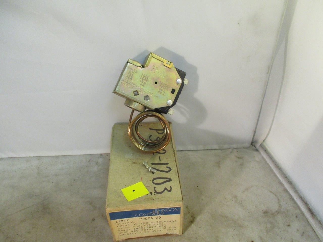 Johnson Controls P20CA-29 Limit Control