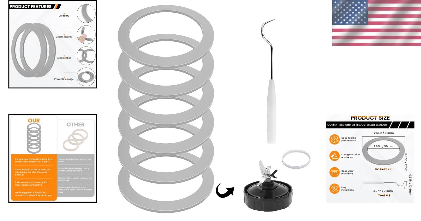 6 O-Ring Gaskets & Installation Tool for Os*terizer: Leak-Proof Efficiency