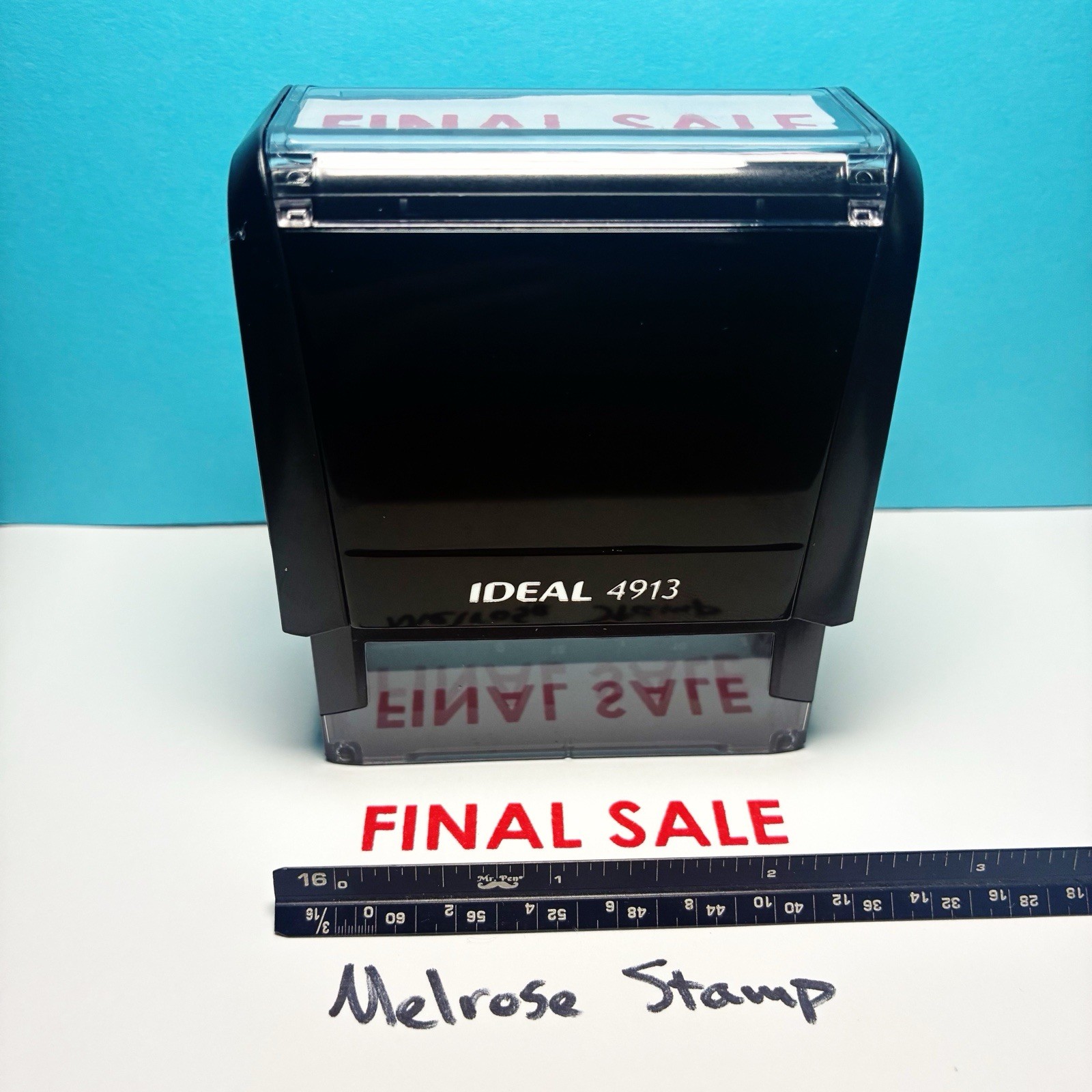 Final Sale Rubber Stamp Red Ink Self Inking Ideal 4913
