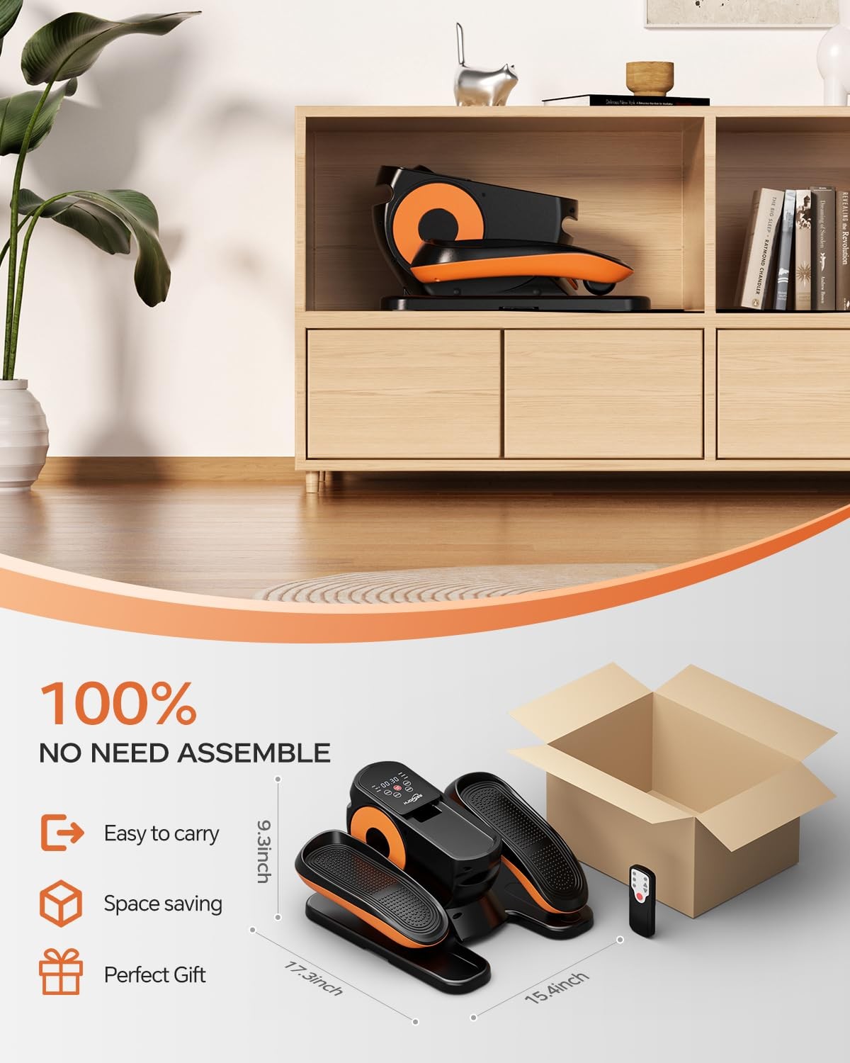 Under Desk Elliptical Machine with 12 Adjustable Speed, Quiet & Portable Seat...