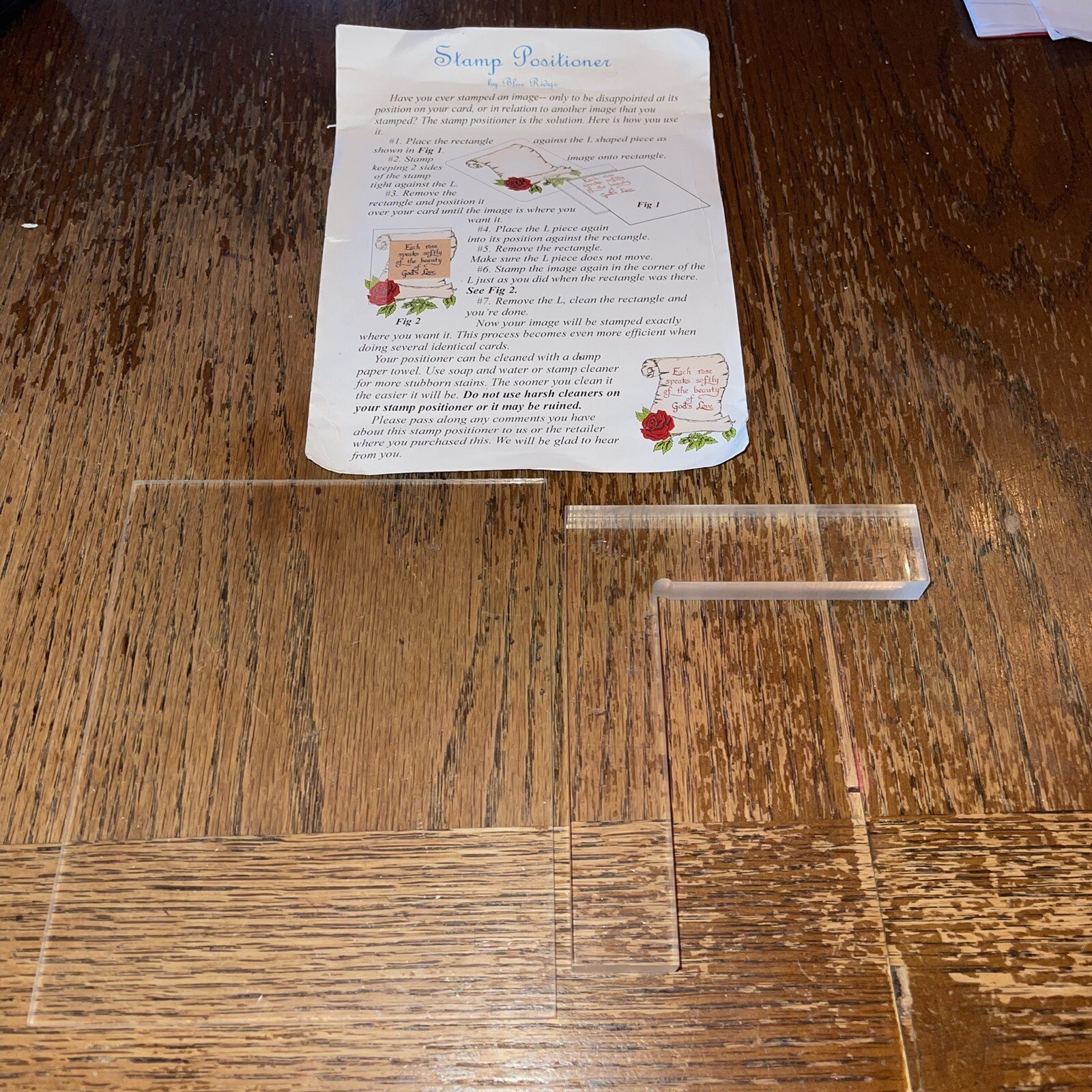 Blue Ridge Rubber Stamp Positioner Acrylic Sheet & Corner L-Square