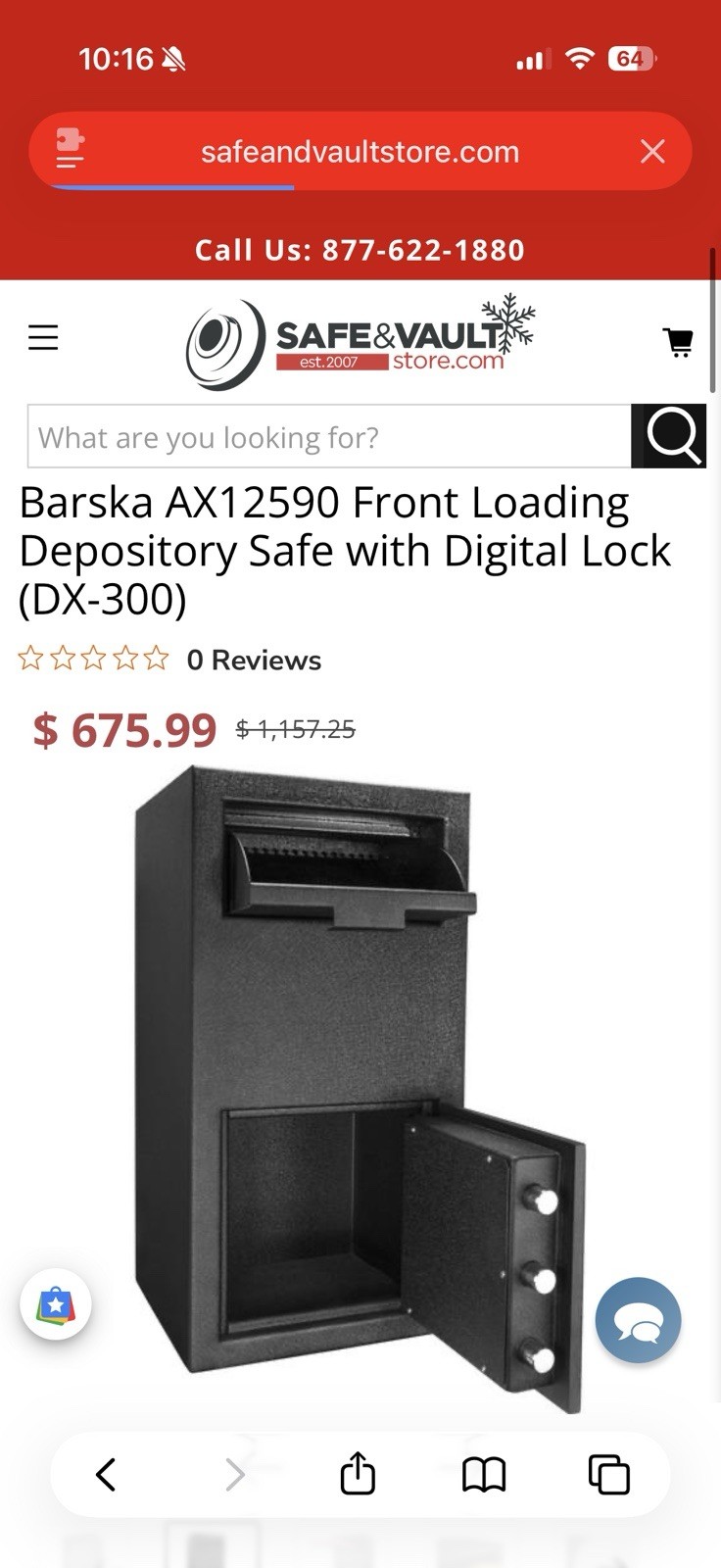 Barska Deposit Drop Slots & Dual Compartment Keypad Lock Safe w/ Back-up Keys